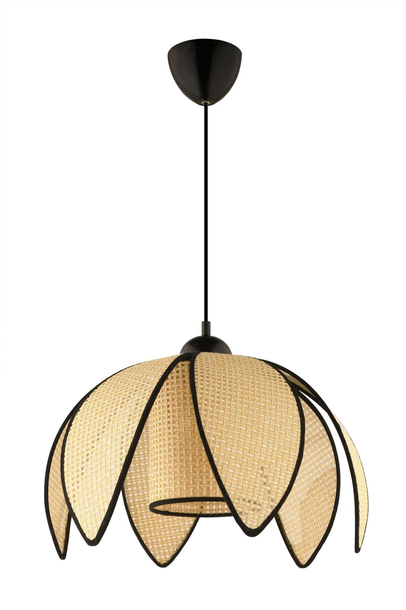 Candeeiro de Teto – 26x26 cm – Creme e Preto – Plástico