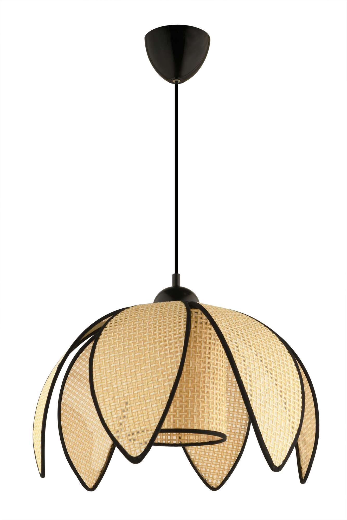 Candeeiro de Teto – 26x26 cm – Creme e Preto – Plástico