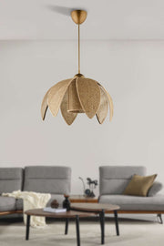 Candeeiro de Teto – Ø26 h:26 cm – Bege e Dourado – Plástico