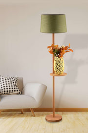 Candeeiro de Pé – 150 cm – Verde e Carvalho – Madeira