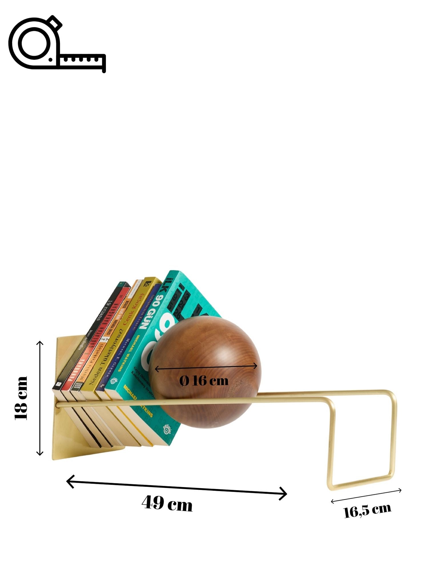 Suporte para livros-Toke-Ouro Antigo