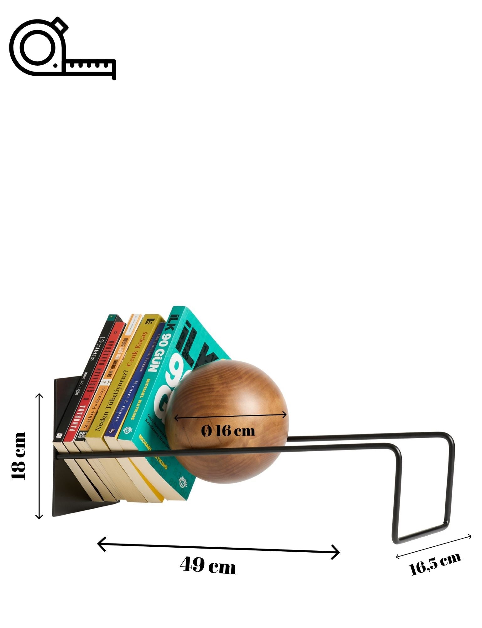 Suporte para livros-Toke-Preto