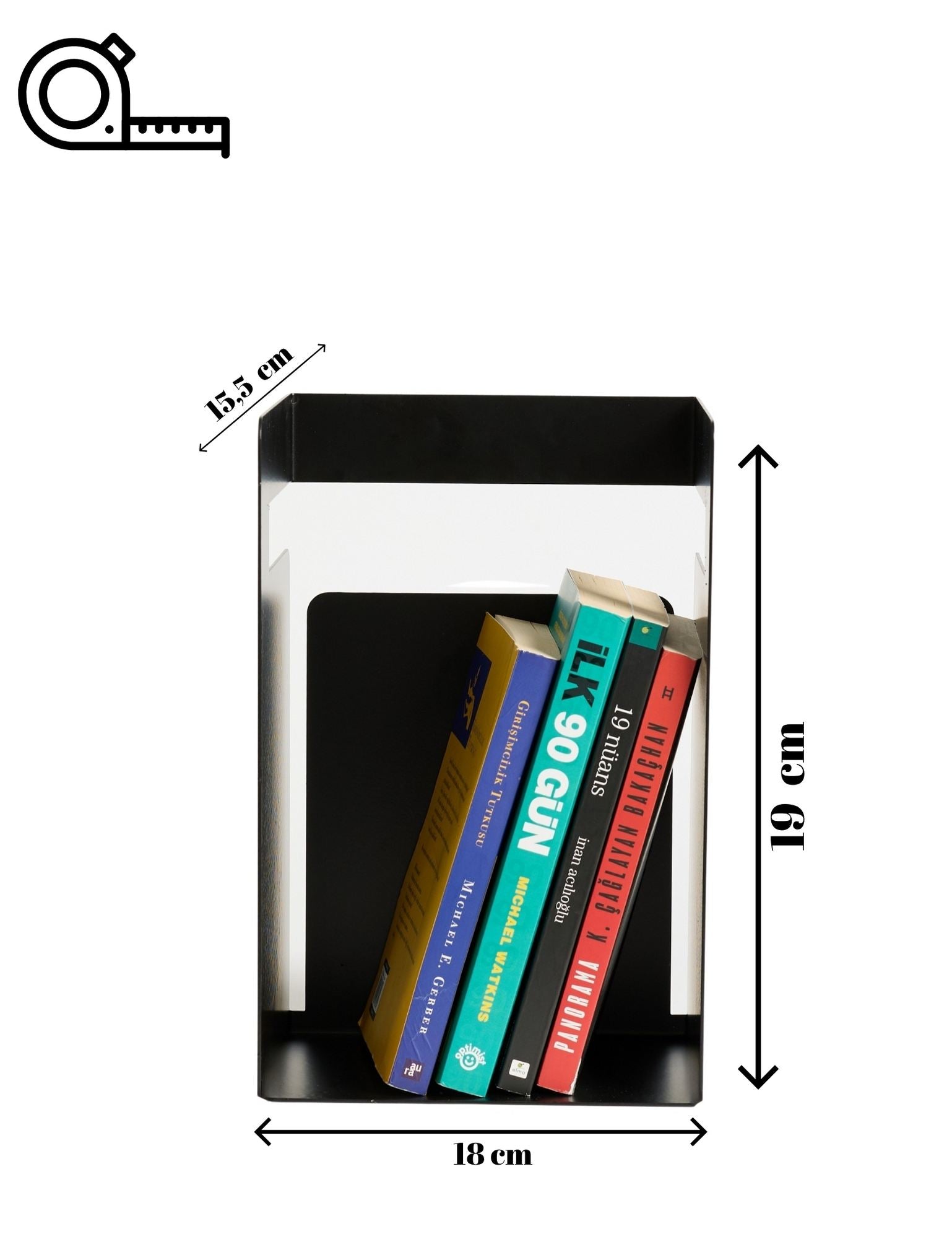 Suporte para livros-Cube-Preto