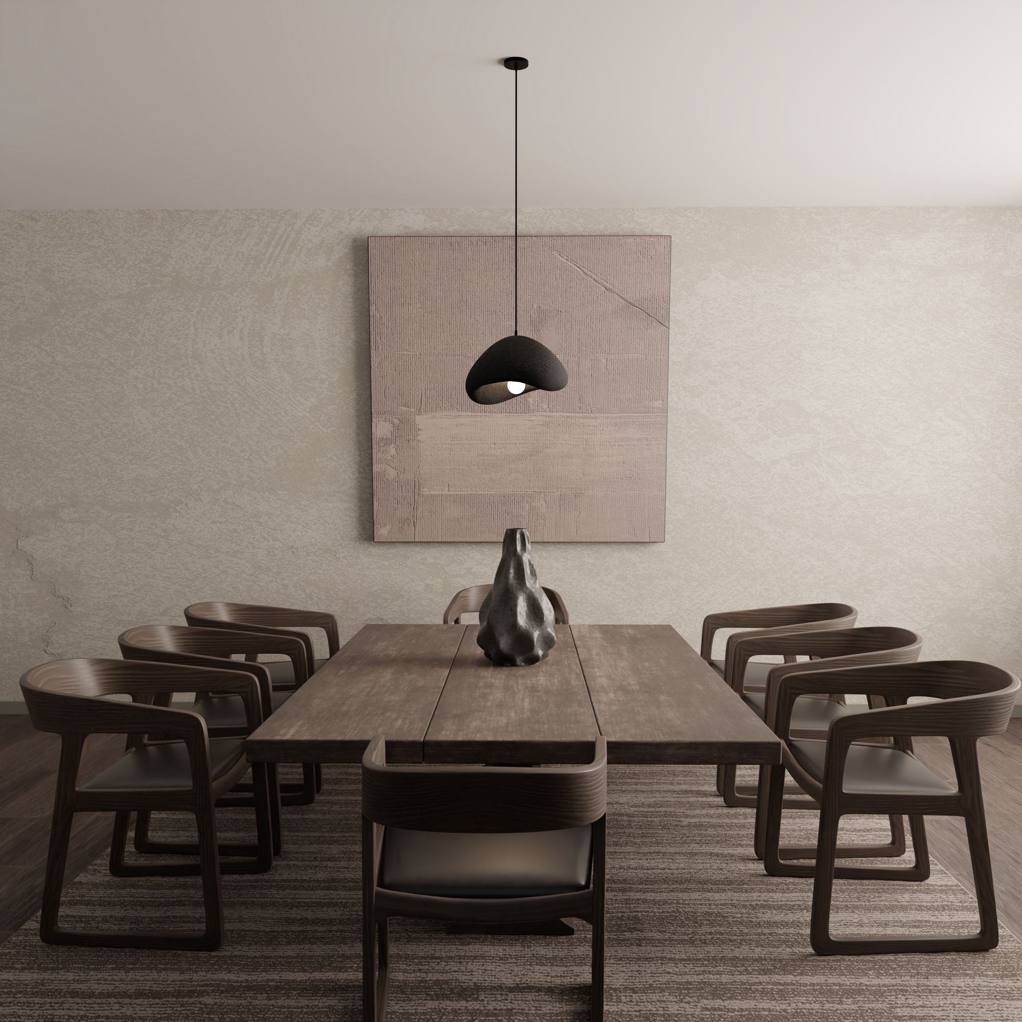 Candeeiro de Teto – 30 x 19 x 17 cm – Preto – Composto Polimérico