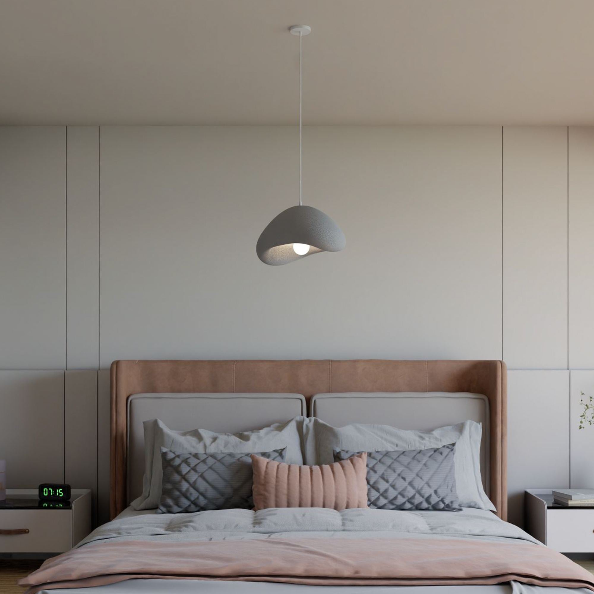 Candeeiro de Teto – 30 x 19 x 17 cm – Cinza Concreto – Composto Polimérico