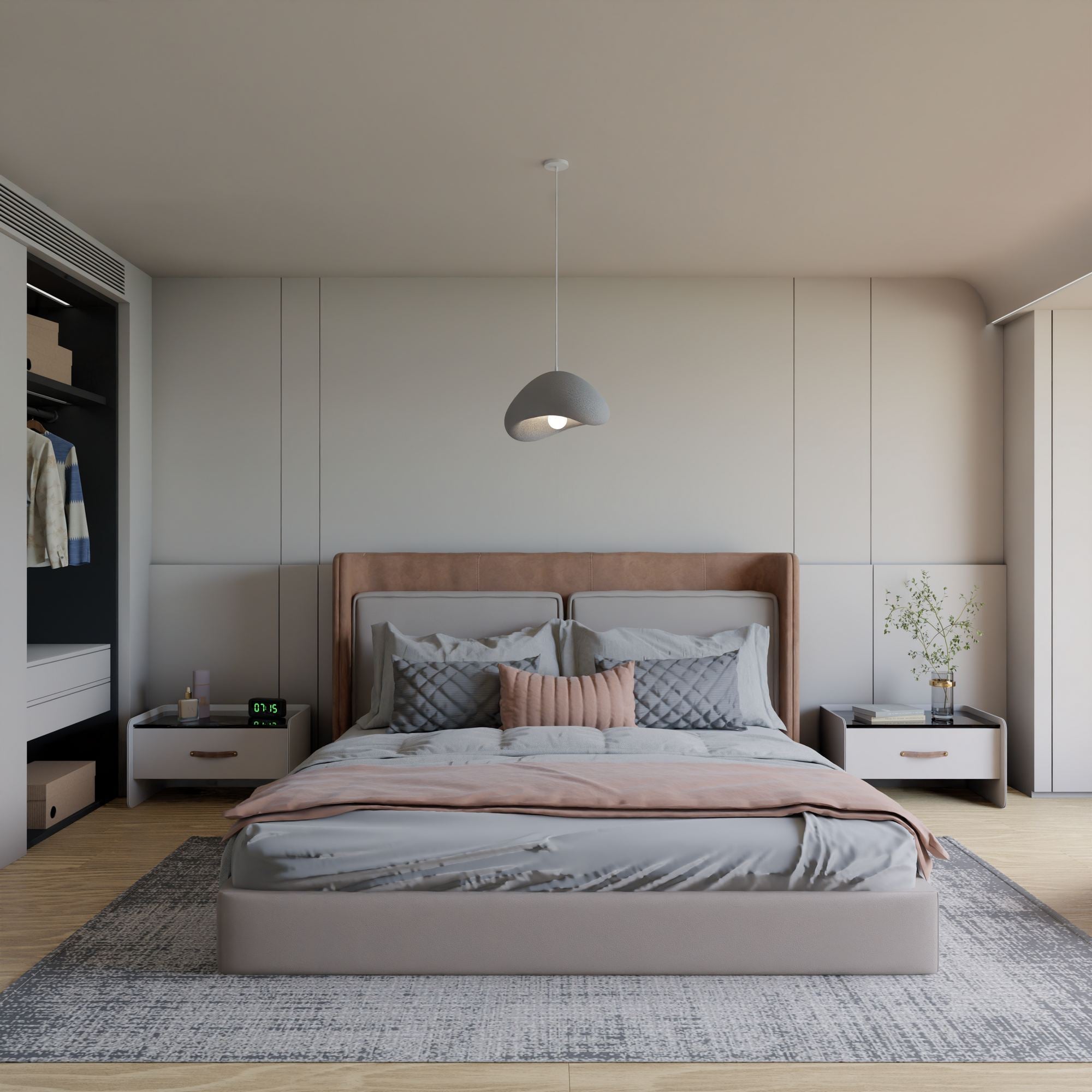 Candeeiro de Teto – 30 x 19 x 17 cm – Cinza Concreto – Composto Polimérico