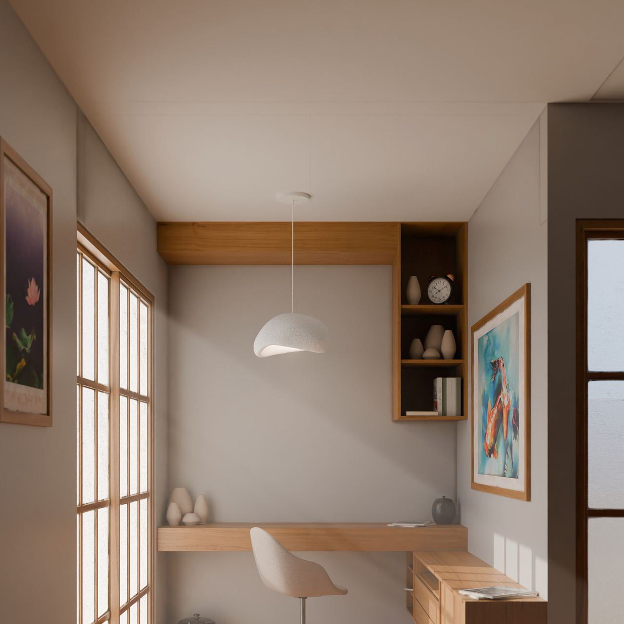 Candeeiro de Teto – 22-120 cm – Branco – Composto Polimérico