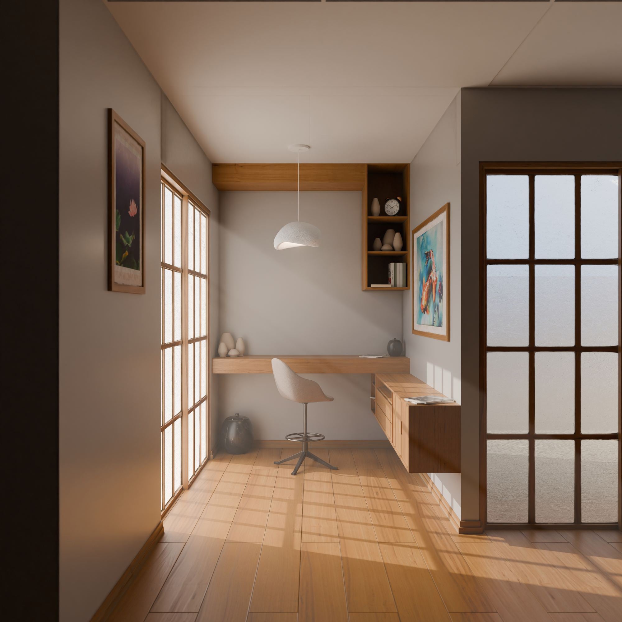 Candeeiro de Teto – 22-120 cm – Branco – Composto Polimérico