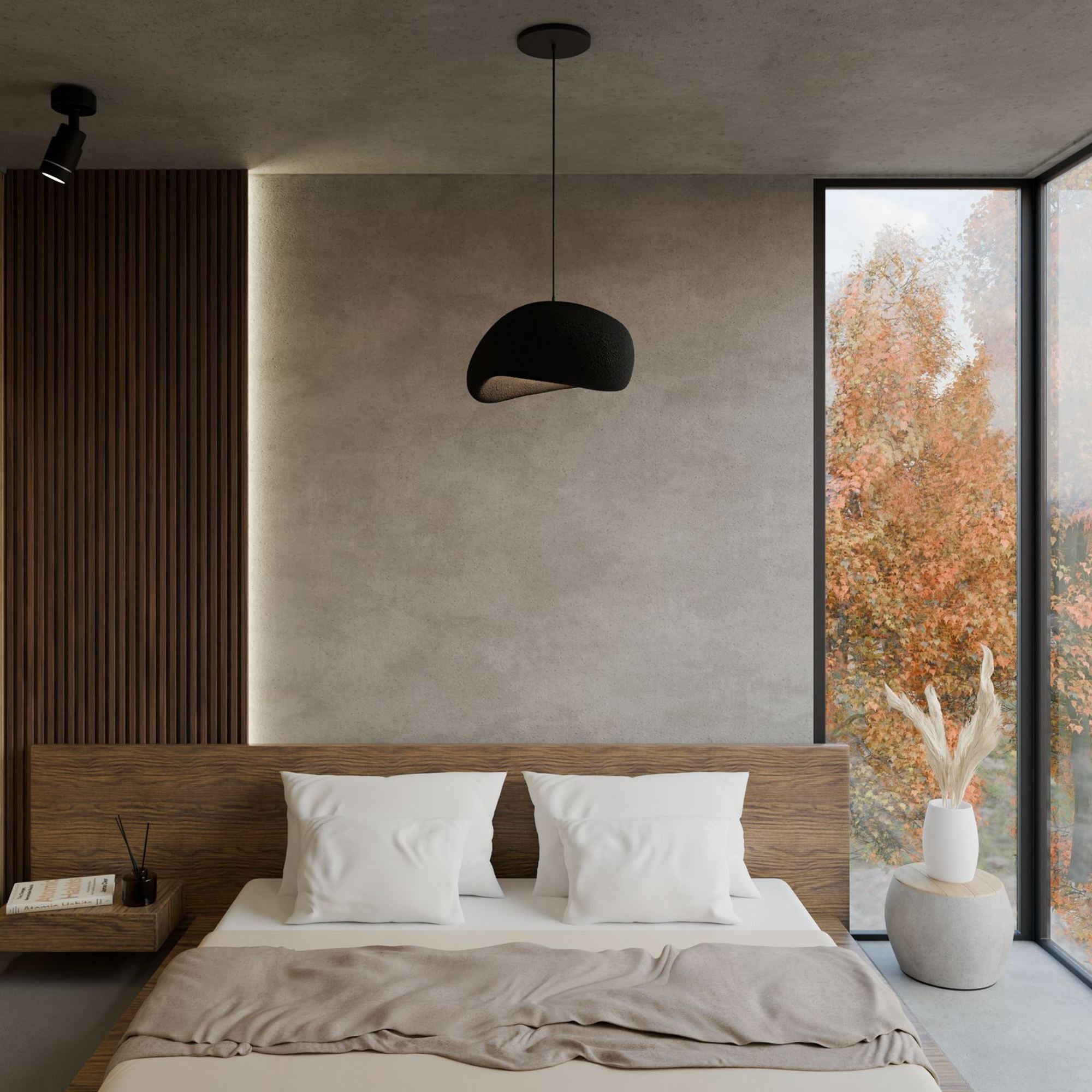 Candeeiro de Teto – 22-120 cm – Preto – Composto Polimérico