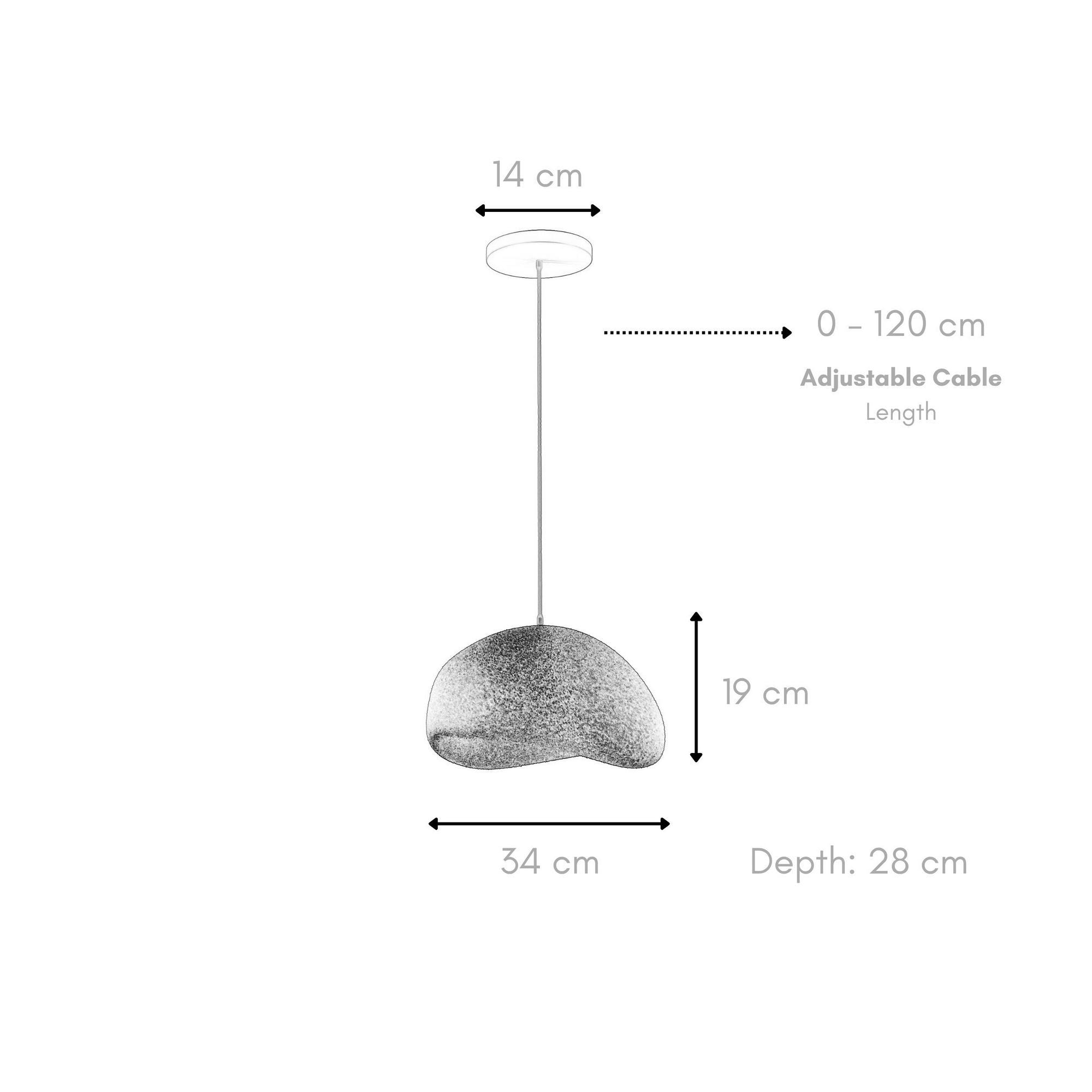 Candeeiro de Teto – 22-120 cm – Preto – Composto Polimérico