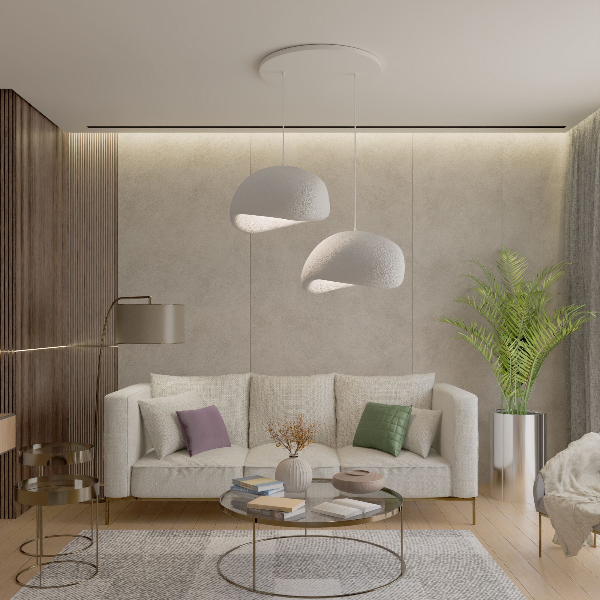 Candeeiro de Teto – 34 x 28 x 19 cm – Branco – Composto Polimérico