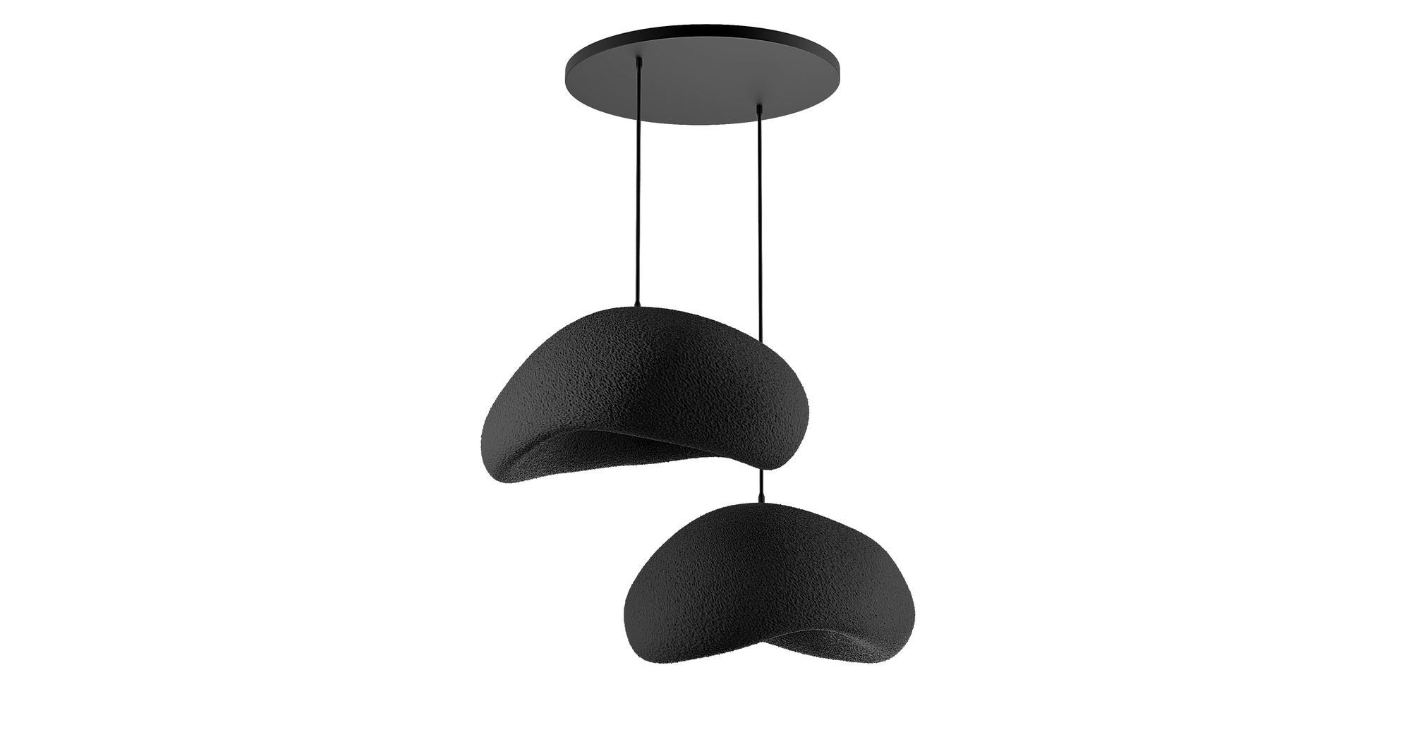 Candeeiro de Teto – 34 x 28 x 19 cm – Preto – Composto Polimérico