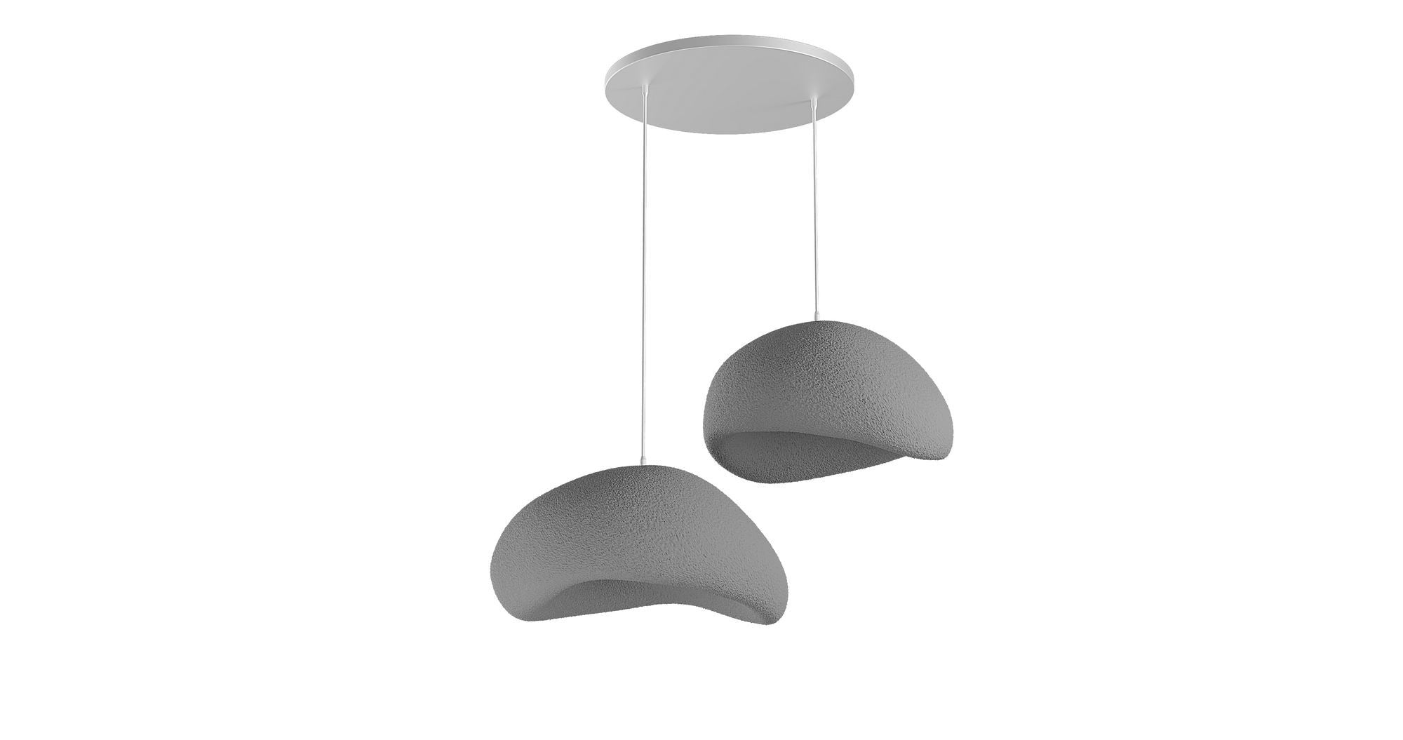 Candeeiro de Teto – 34 x 28 x 19 cm – Cinza Concreto – Composto Polimérico