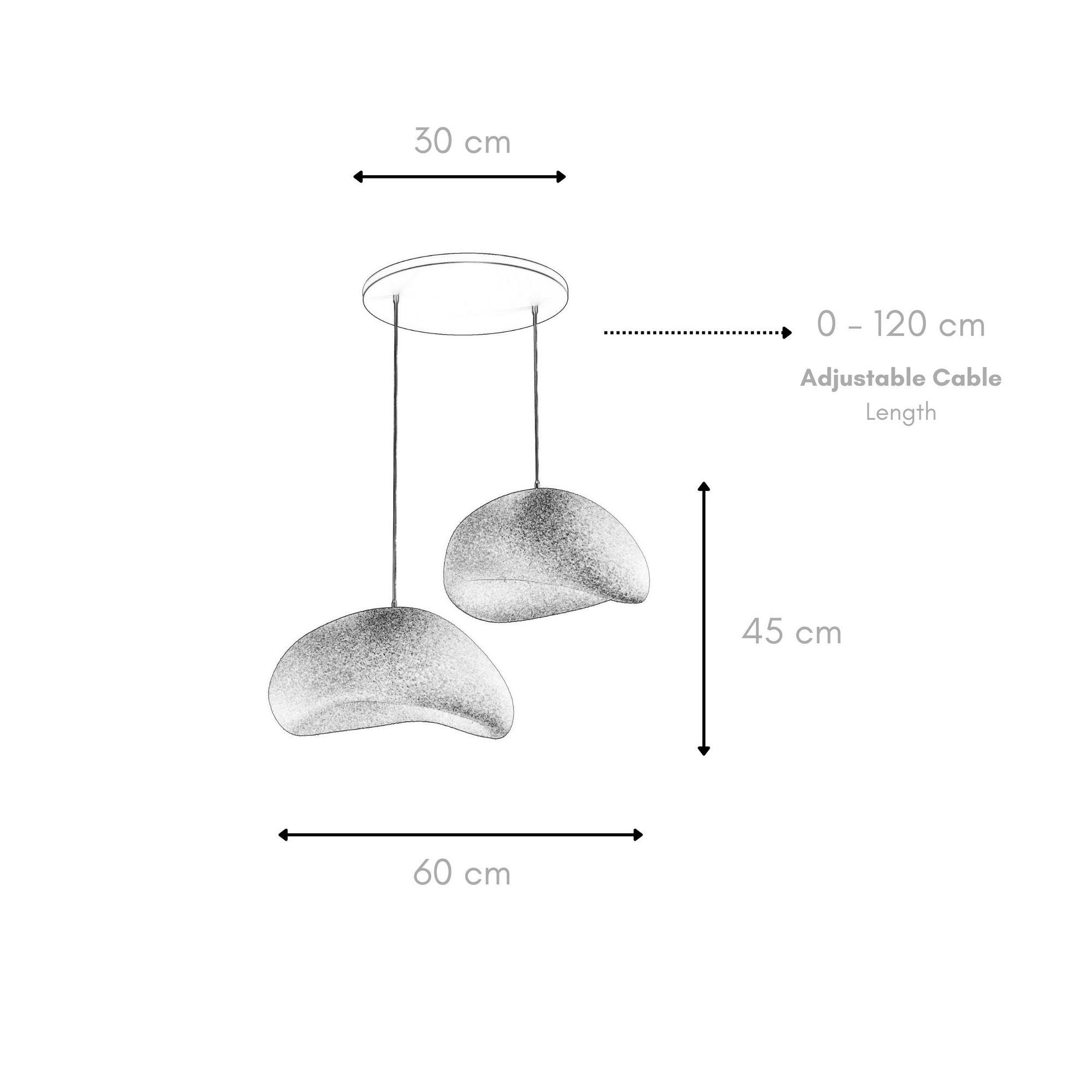 Candeeiro de Teto – 34 x 28 x 19 cm – Cinza Concreto – Composto Polimérico