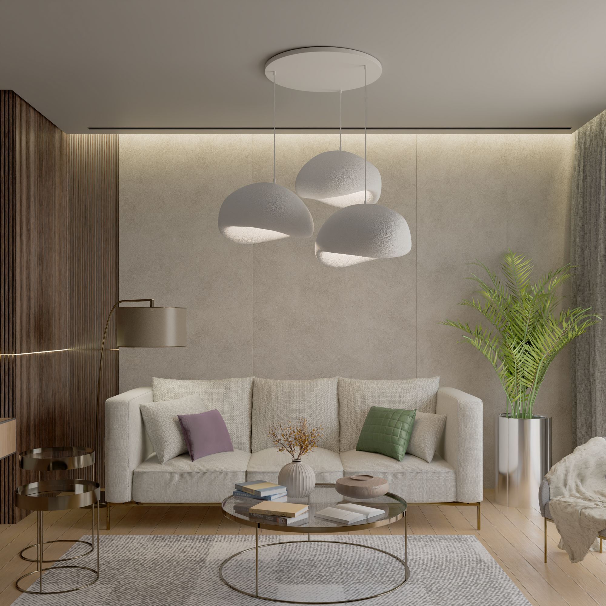 Candeeiro de Teto – 34 x 28 x 19 cm – Branco – Composto Polimérico