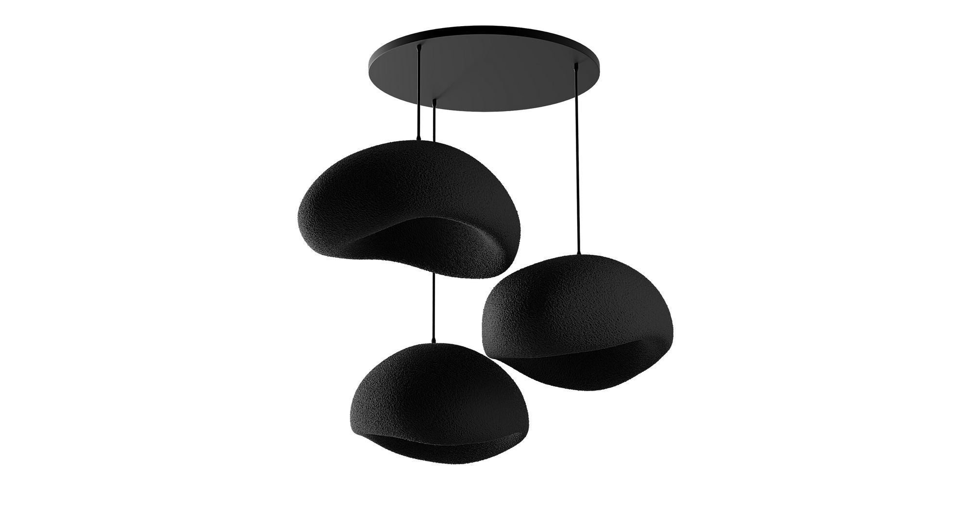 Candeeiro de Teto – 34 x 28 x 19 cm – Preto – Composto Polimérico