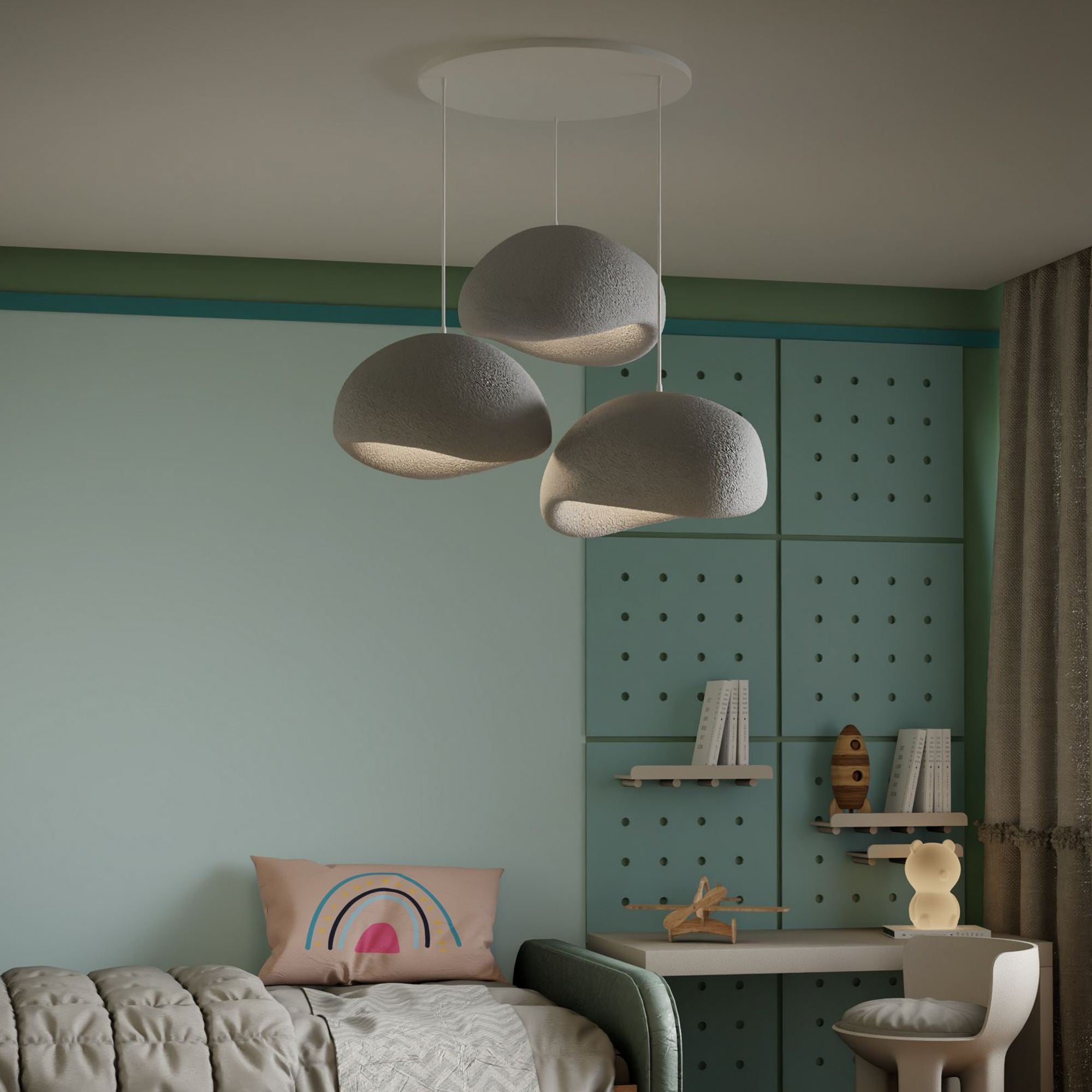 Candeeiro de Teto – 22-120 cm – Cinza Concreto – Composto Polimérico