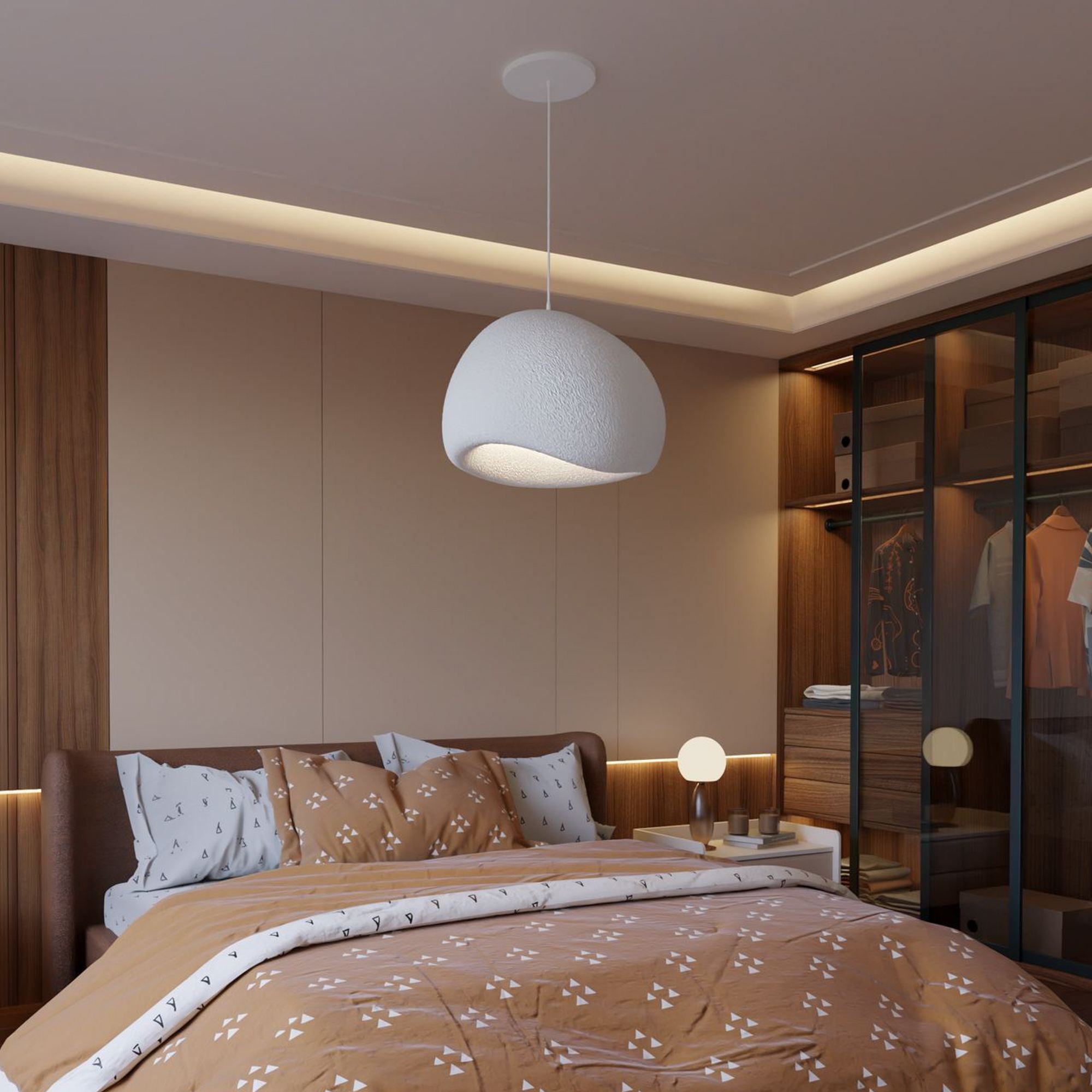 Candeeiro de Teto – 42 x 38 x 28 cm – Branco – Composto Polimérico