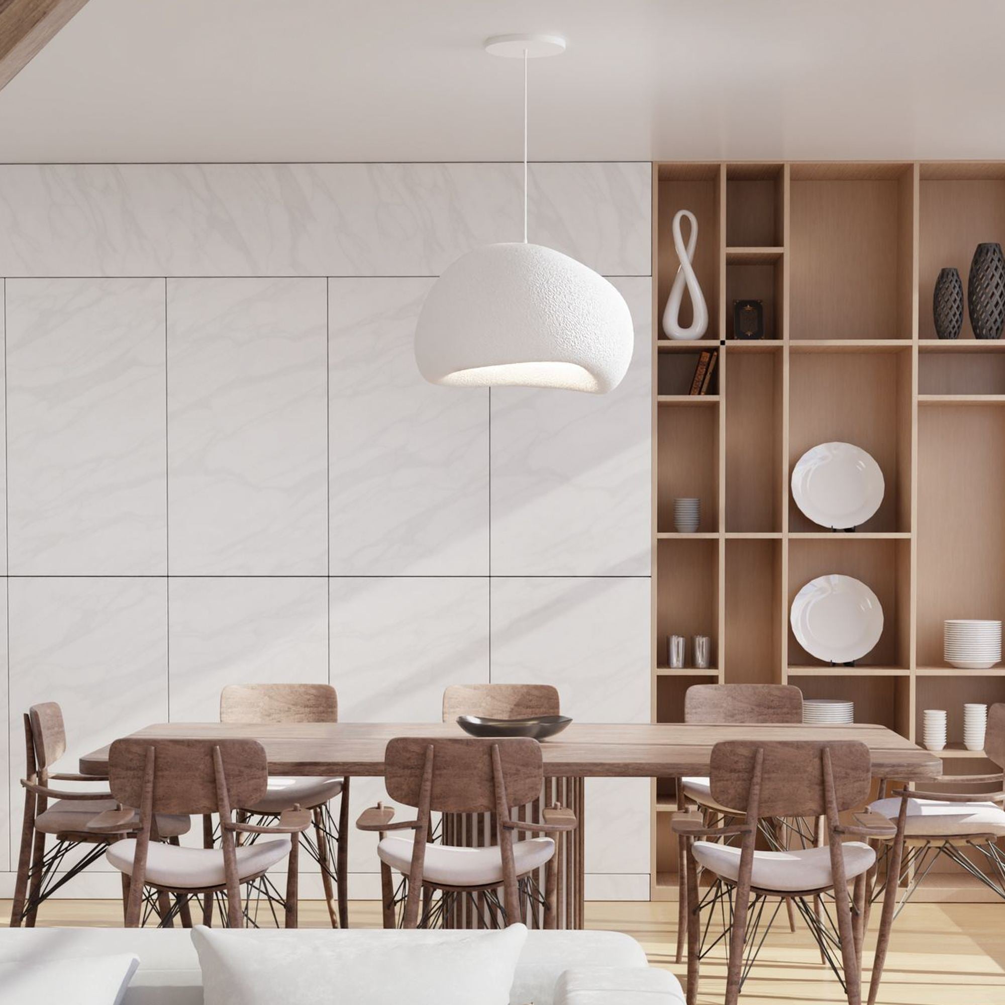 Candeeiro de Teto – 42 x 38 x 28 cm – Branco – Composto Polimérico