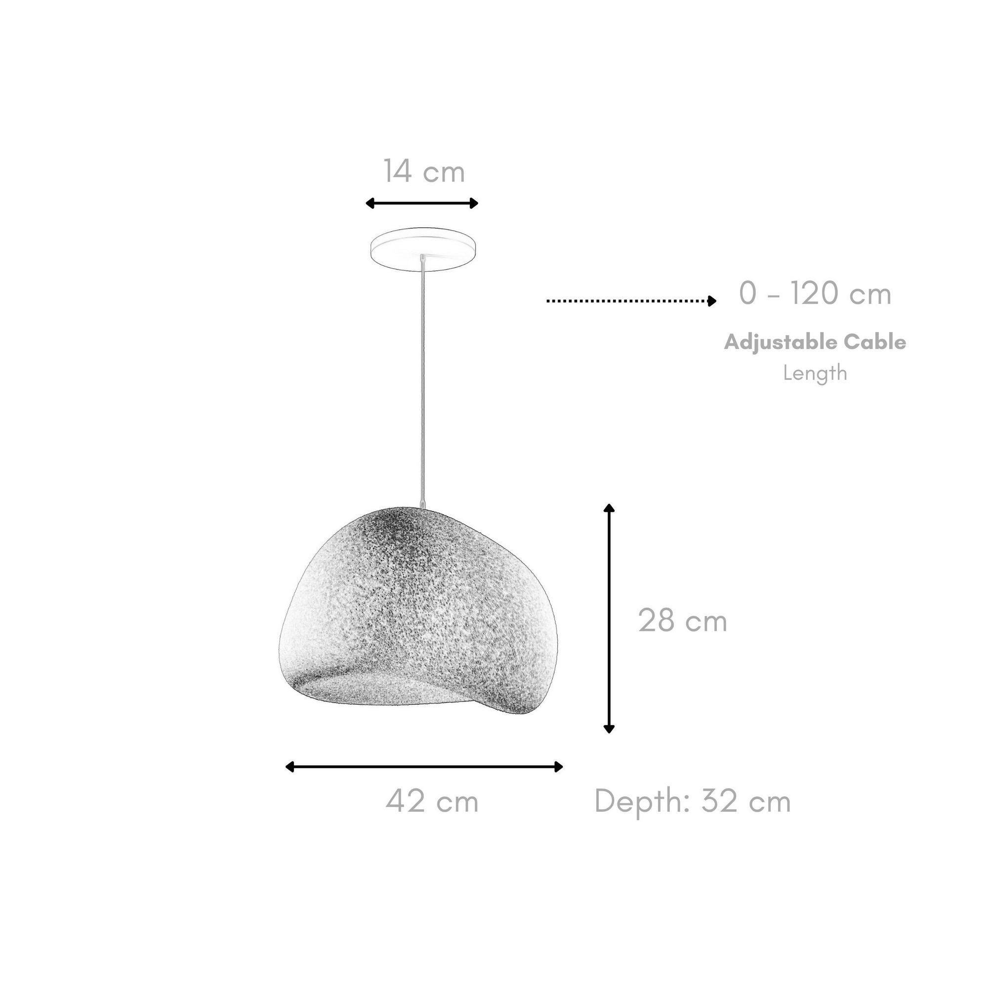 Candeeiro de Teto – 42 x 38 x 28 cm – Branco – Composto Polimérico