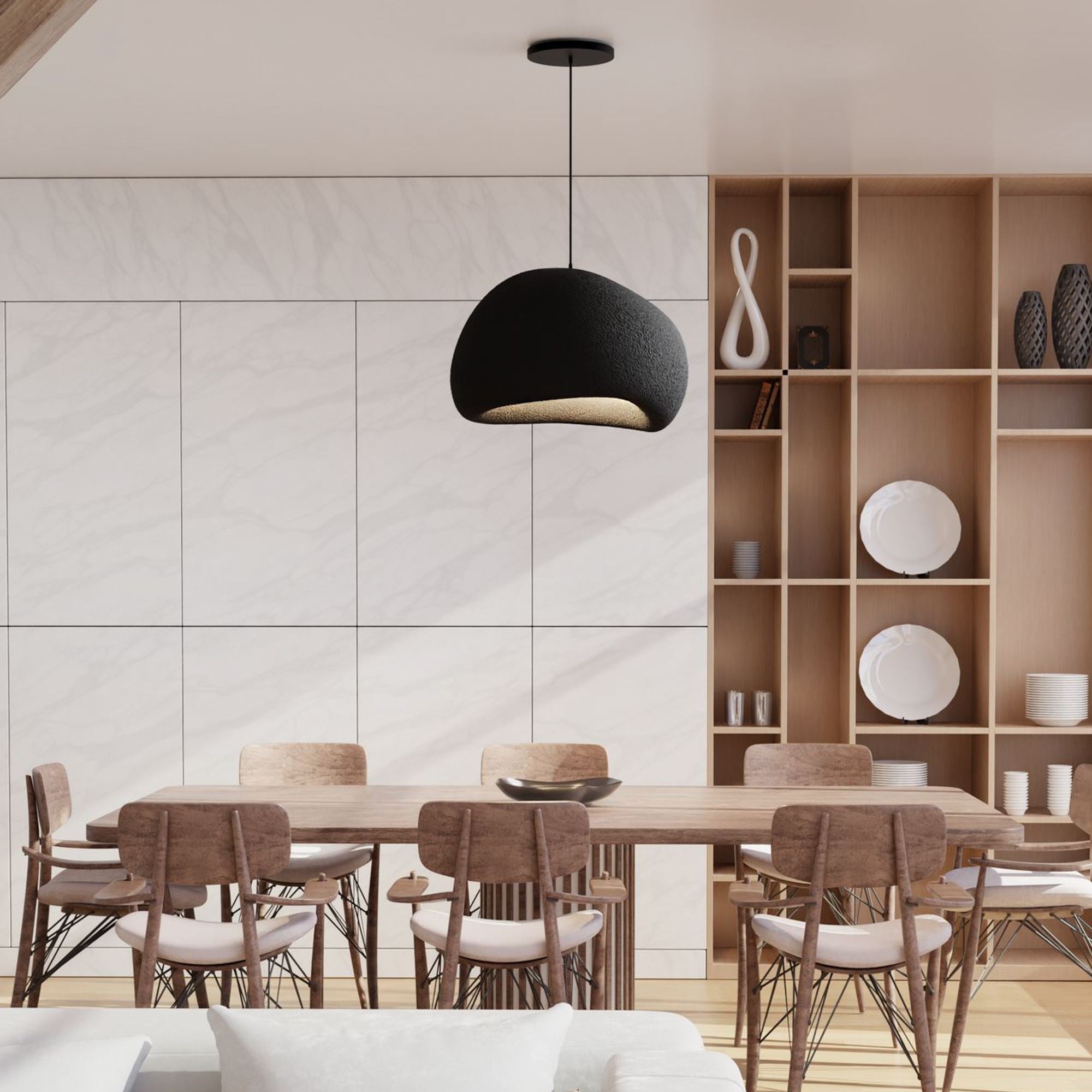 Candeeiro de Teto – 31-120 cm – Preto – Composto Polimérico