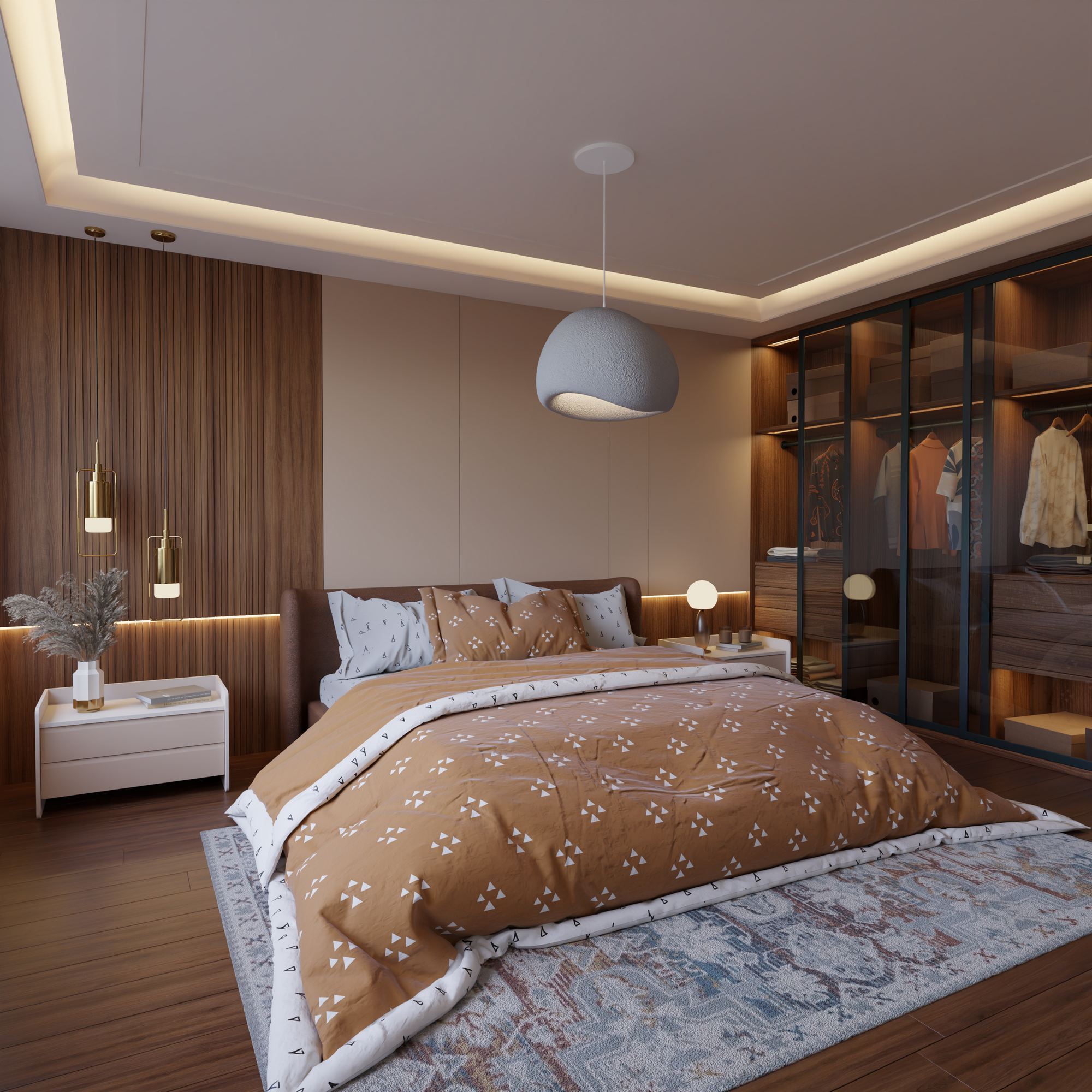 Candeeiro de Teto – 42 x 38 x 28 cm – Cinza Concreto – Composto Polimérico