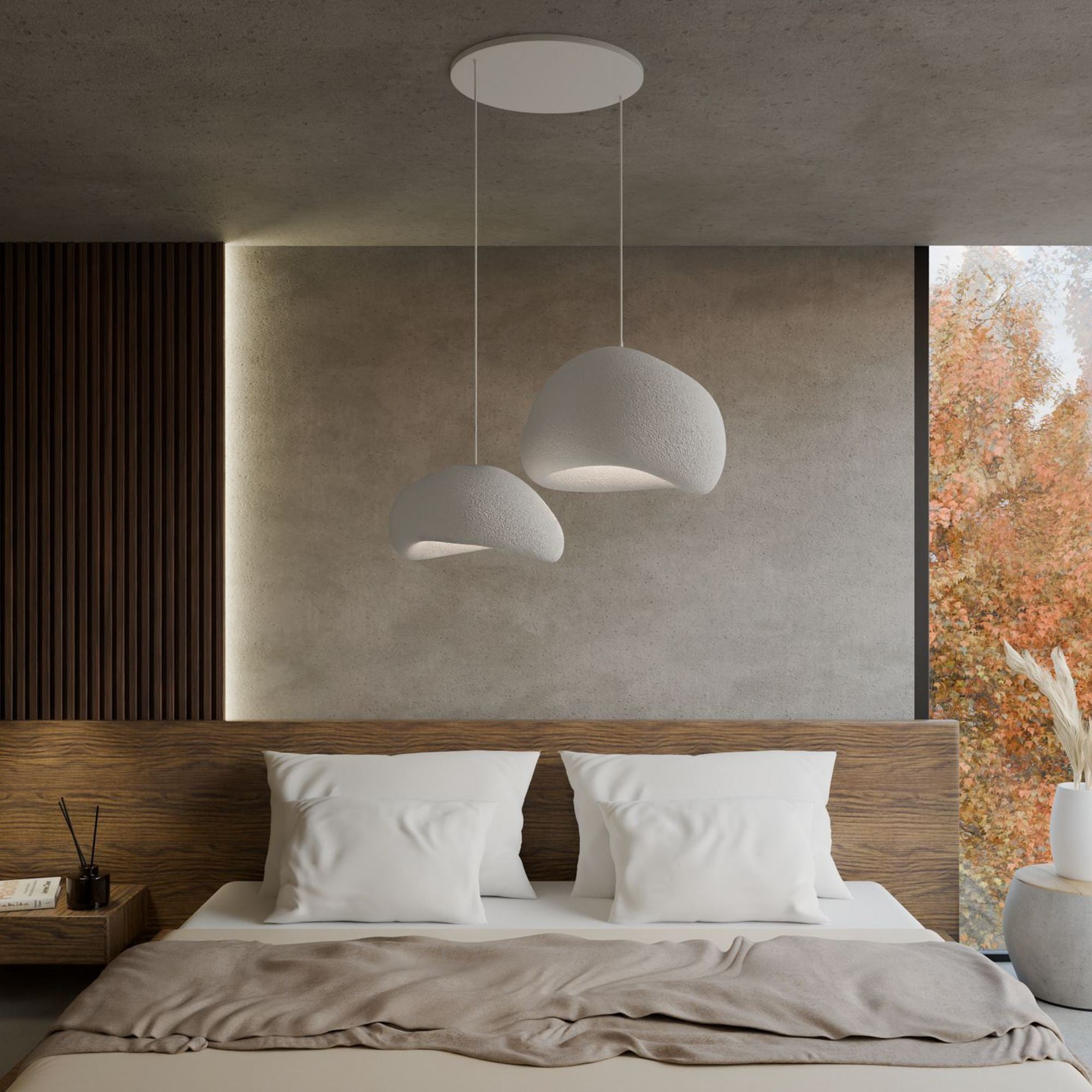 Candeeiro de Teto – 42 x 38 x 28 cm – Branco – Composto Polimérico