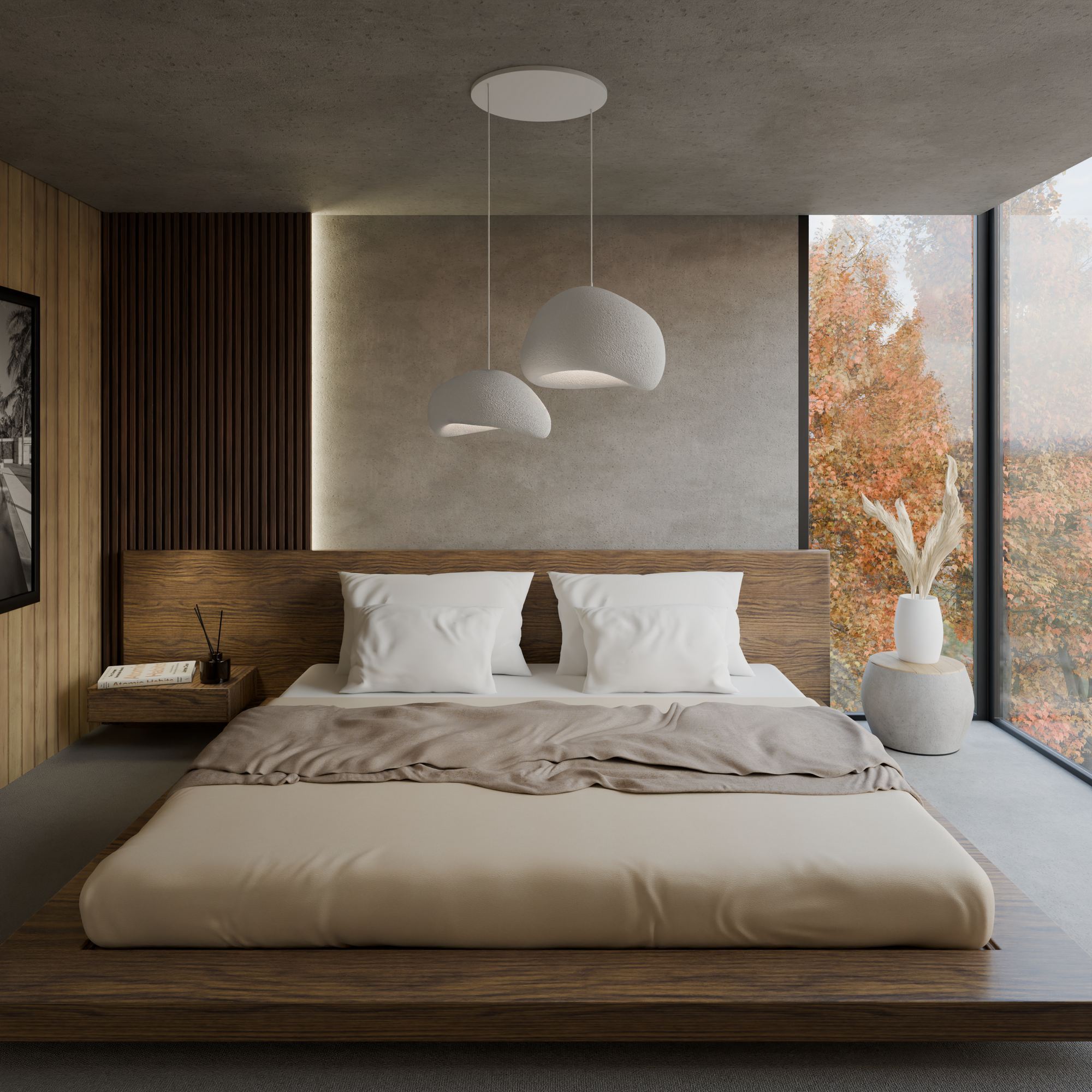 Candeeiro de Teto – 42 x 38 x 28 cm – Branco – Composto Polimérico