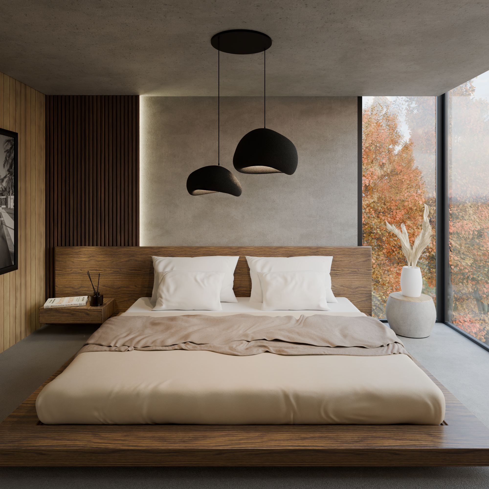 Candeeiro de Teto – 42 x 38 x 28 cm – Preto – Composto Polimérico