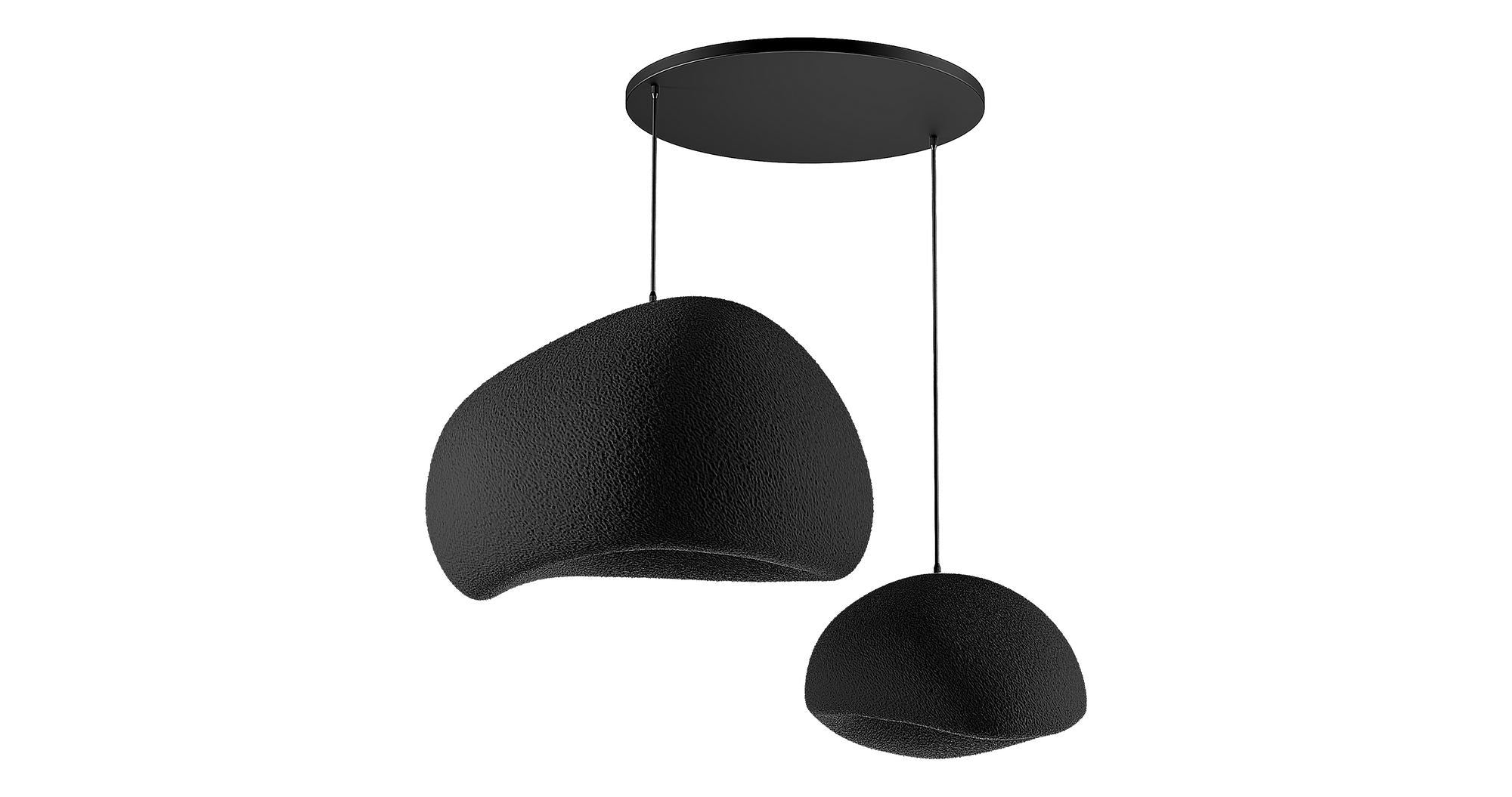 Candeeiro de Teto – 42 x 38 x 28 cm – Preto – Composto Polimérico