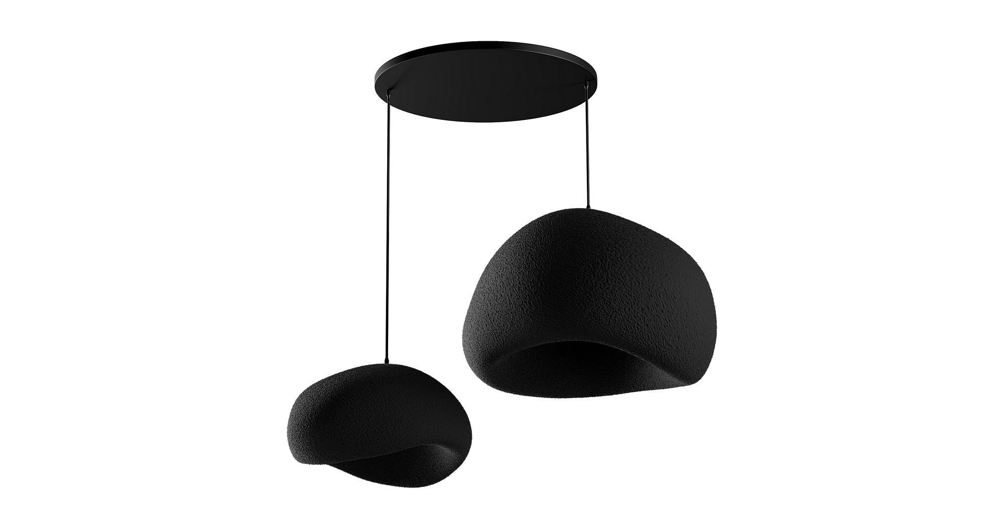 Candeeiro de Teto – 42 x 38 x 28 cm – Preto – Composto Polimérico