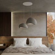 Candeeiro de Teto – 42 x 38 x 28 cm, 34 x 28 x 19 cm – Cinza Concreto – Composto Polimérico