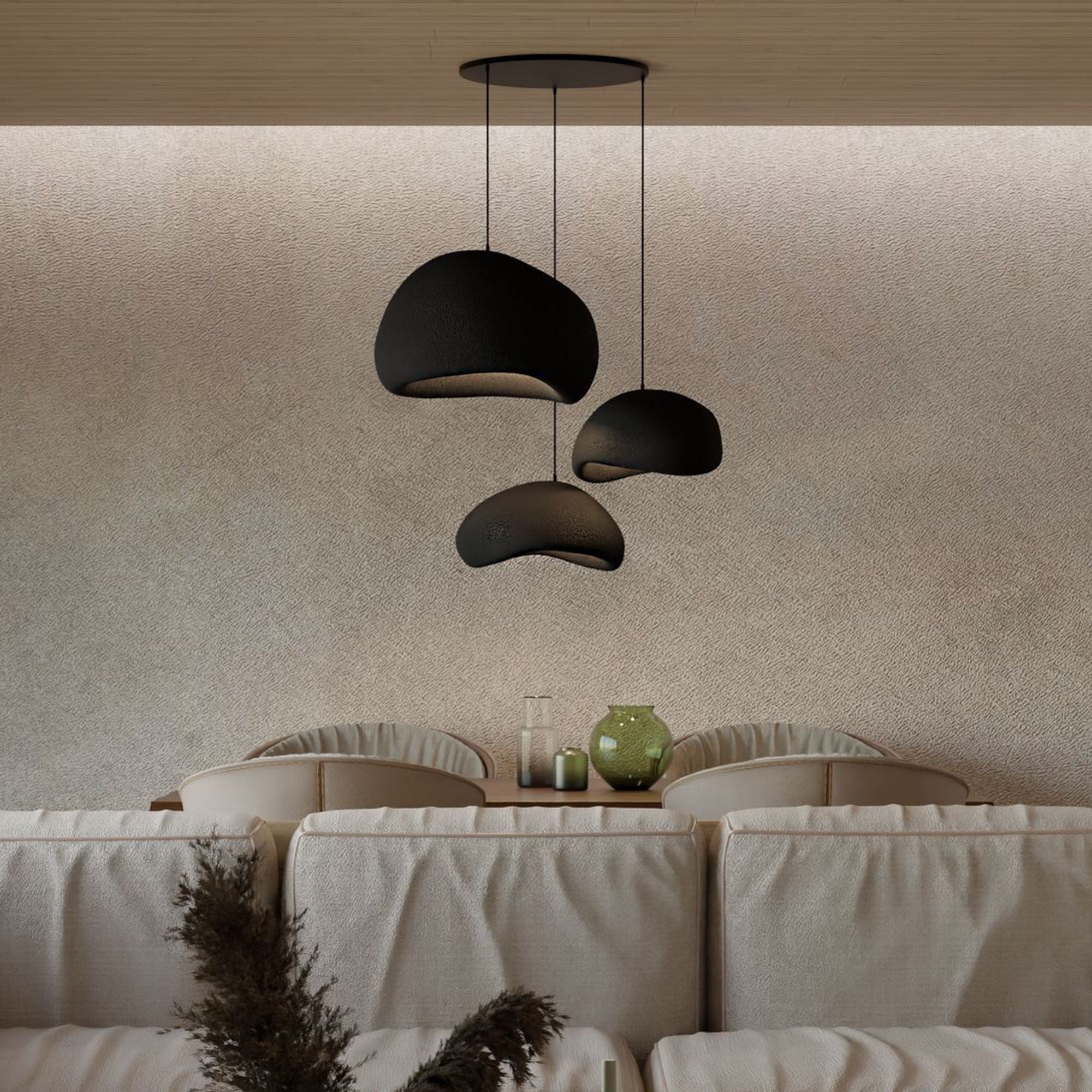 Candeeiro de Teto – 31 a 120 cm – Preto – Composto Polimérico