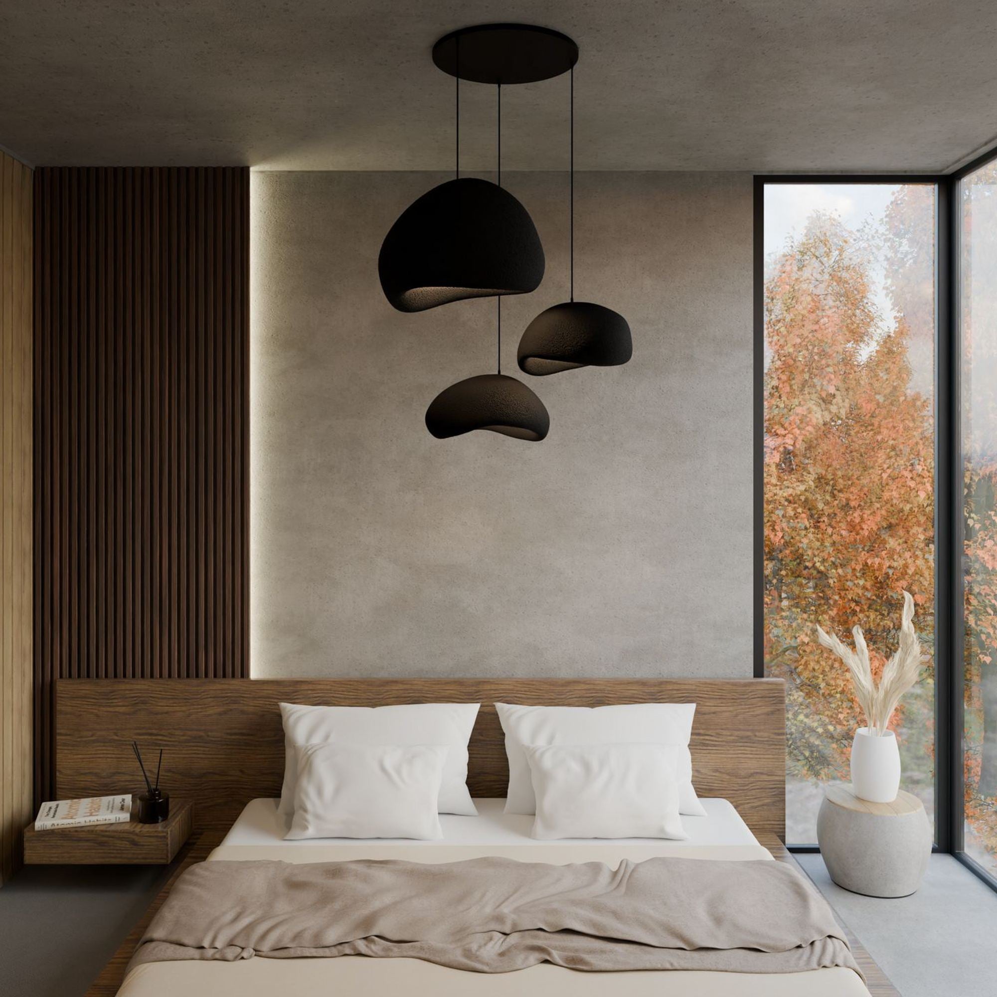 Candeeiro de Teto – 31 a 120 cm – Preto – Composto Polimérico