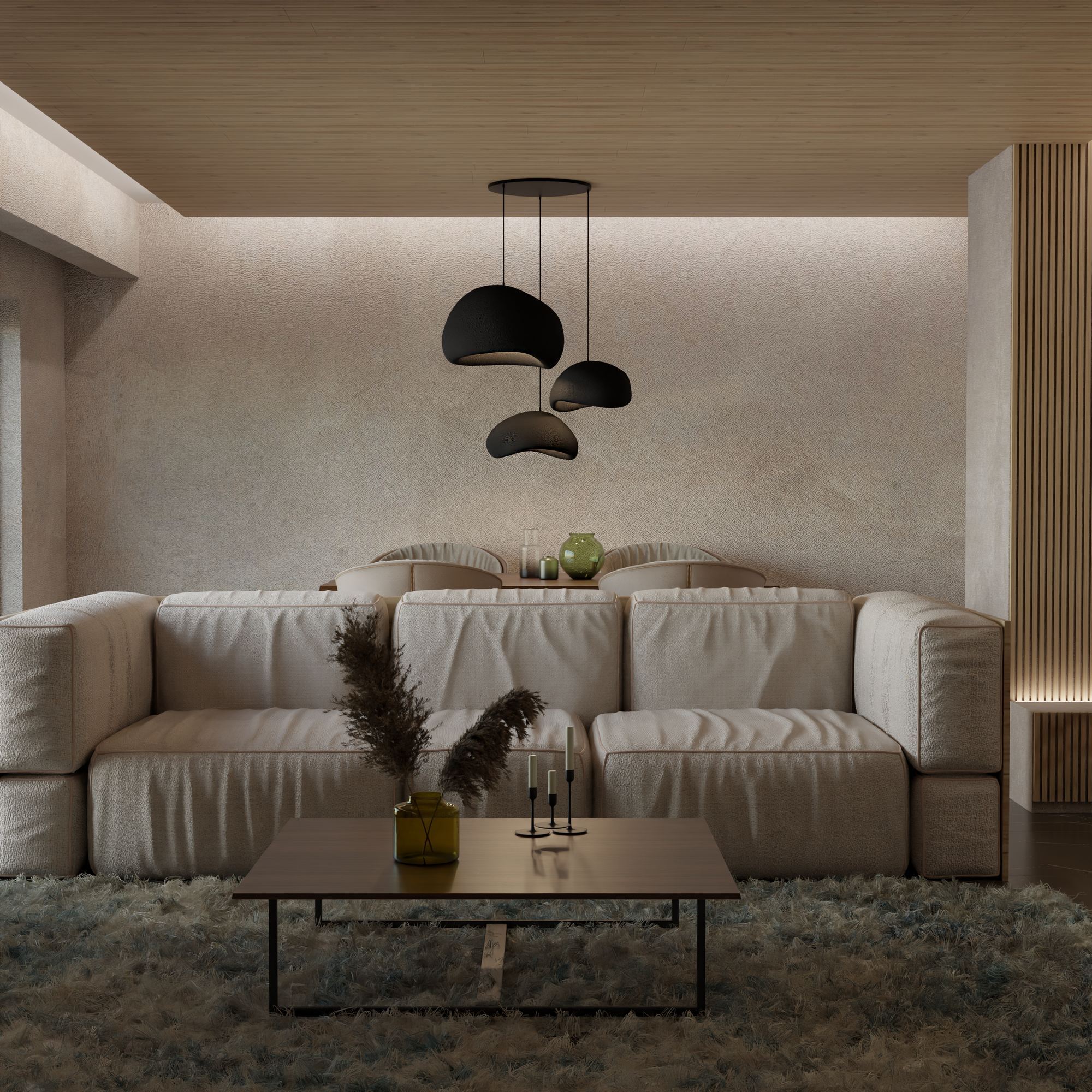 Candeeiro de Teto – 31 a 120 cm – Preto – Composto Polimérico