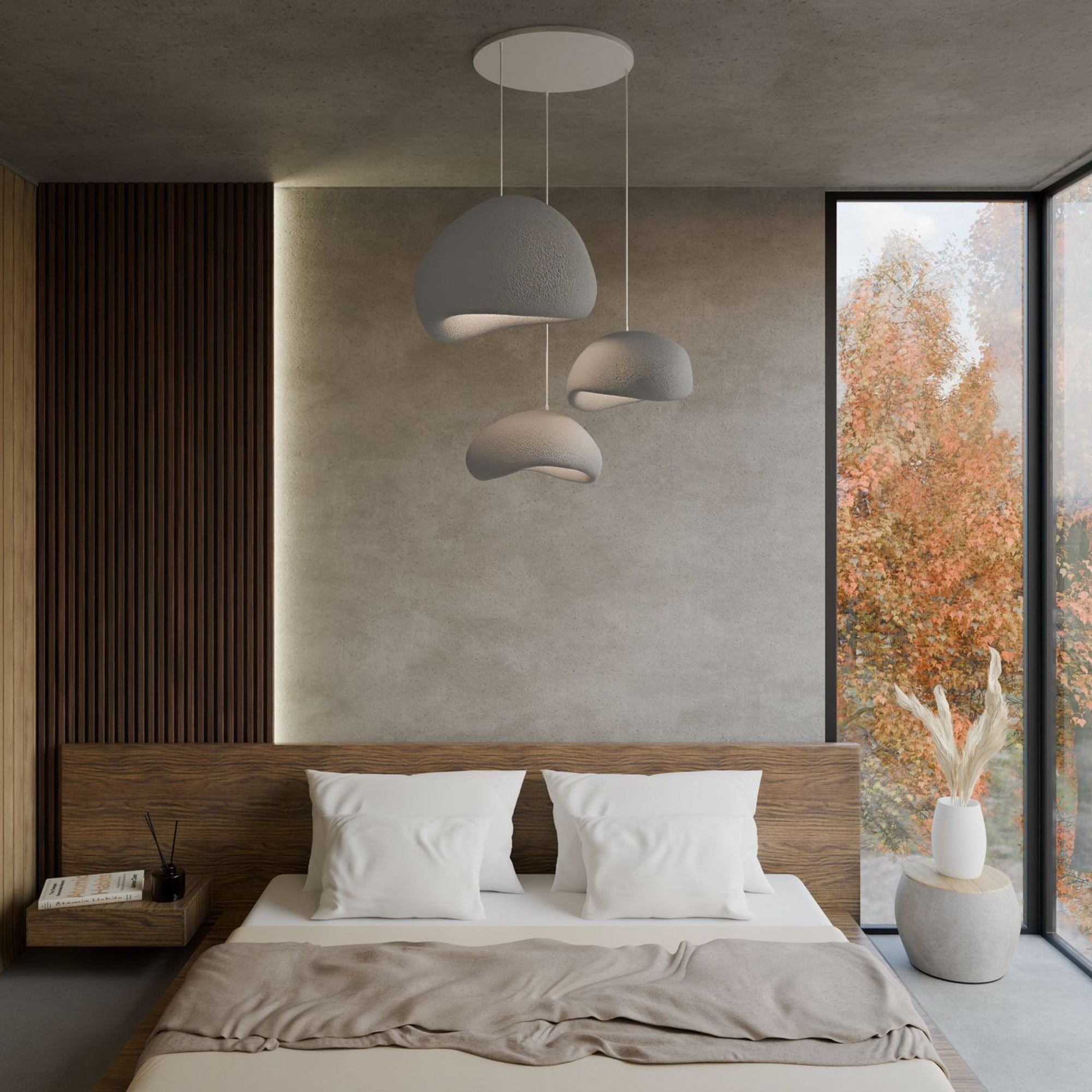 Candeeiro de Teto – 31-120 cm – Cinza Concreto – Composto Polimérico