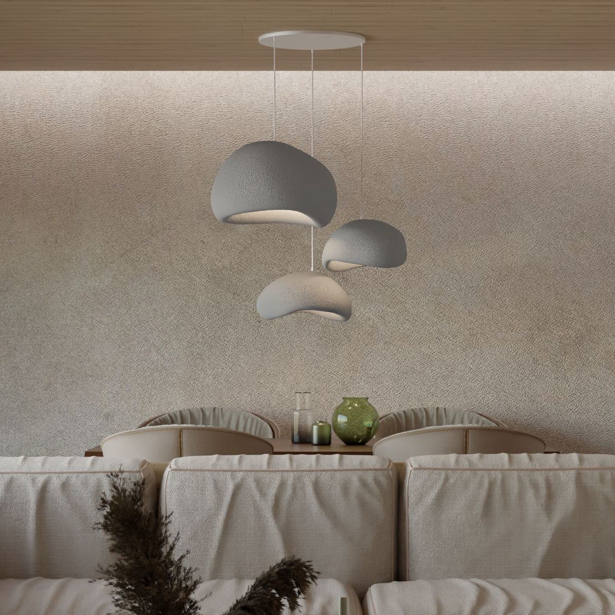 Candeeiro de Teto – 31-120 cm – Cinza Concreto – Composto Polimérico