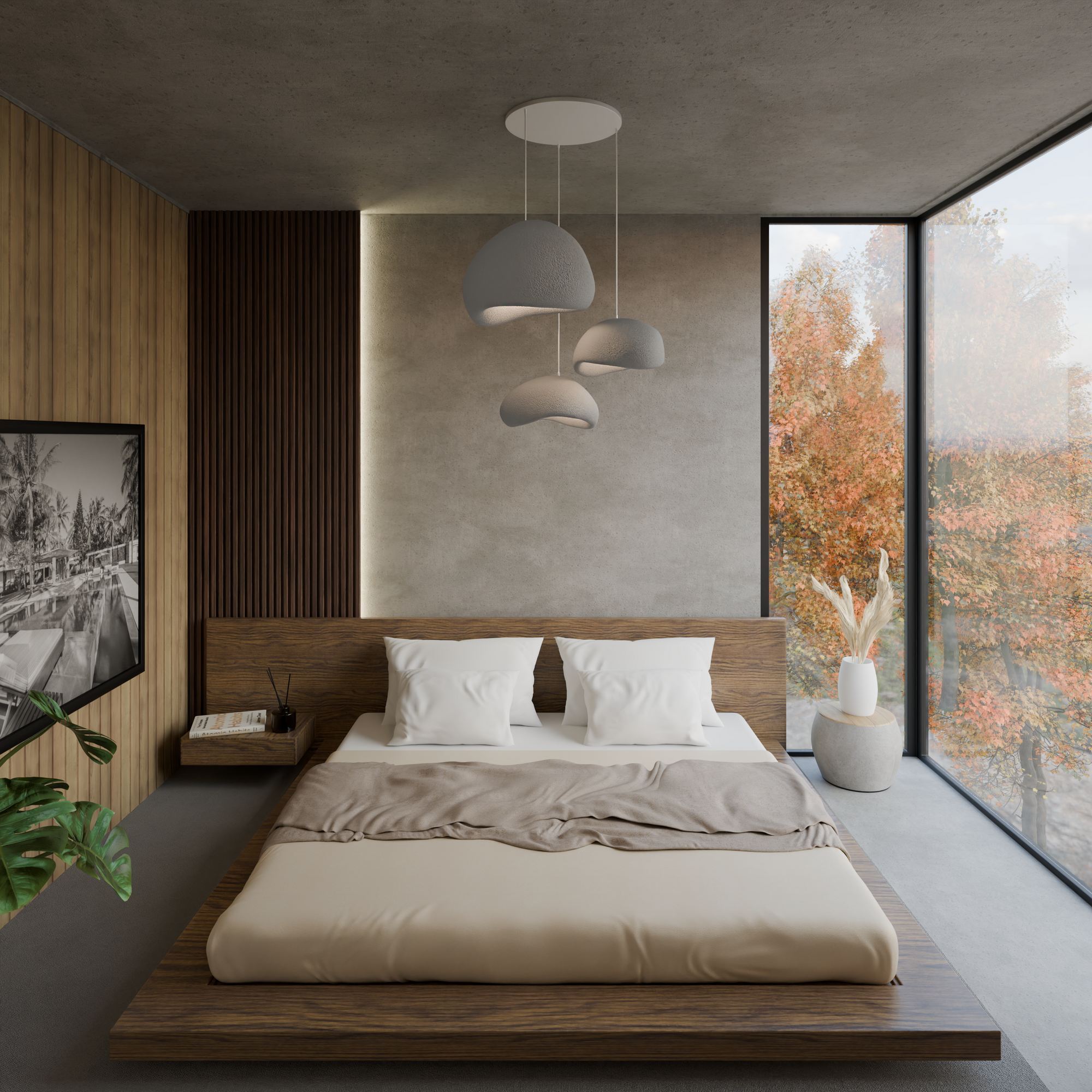 Candeeiro de Teto – 31-120 cm – Cinza Concreto – Composto Polimérico