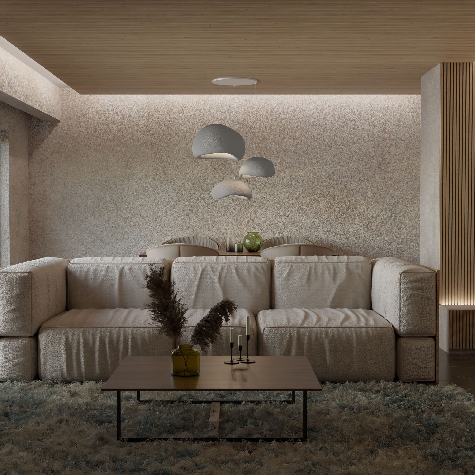 Candeeiro de Teto – 31-120 cm – Cinza Concreto – Composto Polimérico