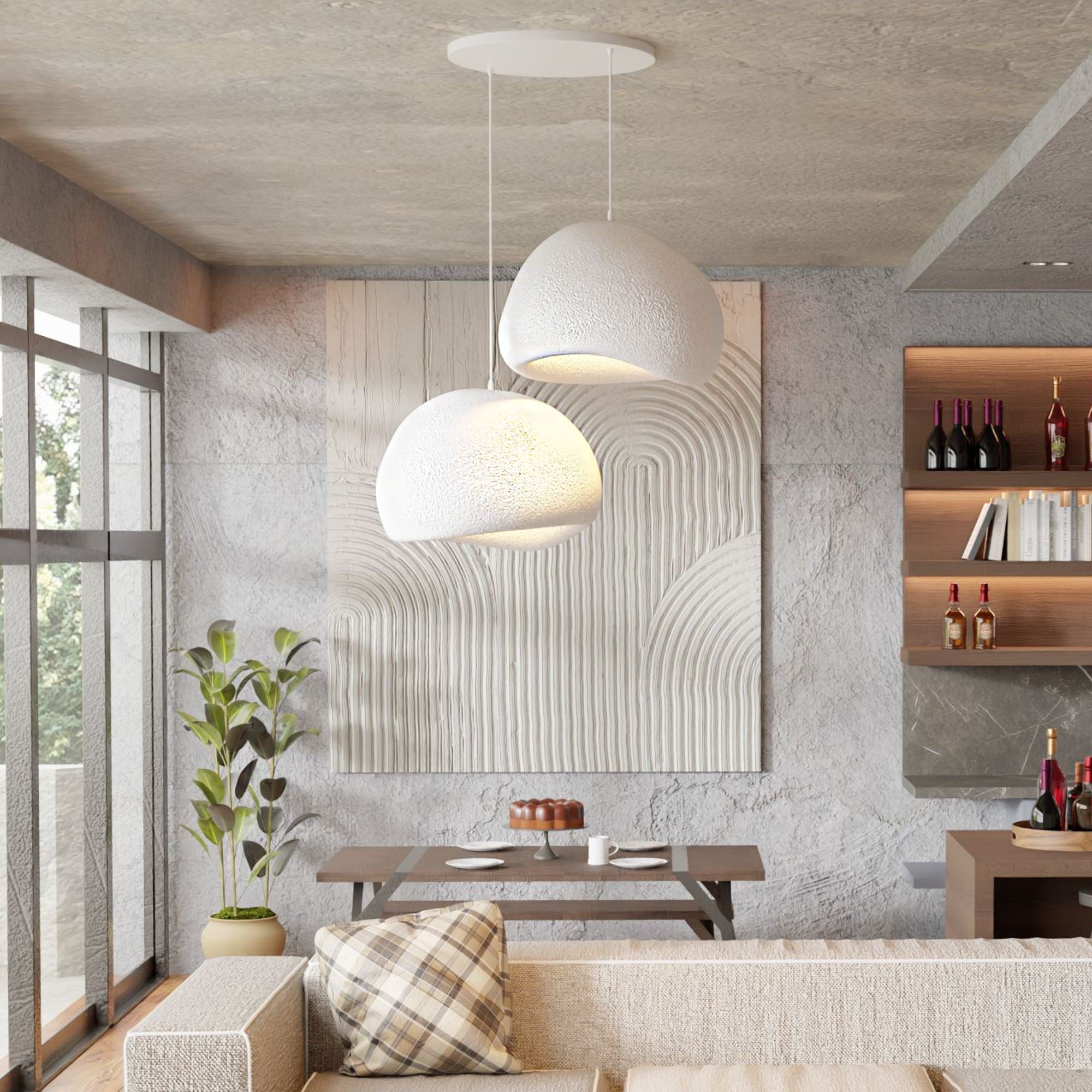 Candeeiro de Teto – 31-120 cm – Branco – Composto Polimérico