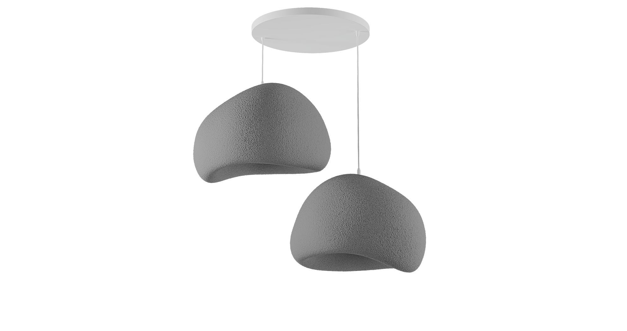 Candeeiro de Teto – 42 x 38 x 28 cm – Cinza Concreto – Composto Polimérico