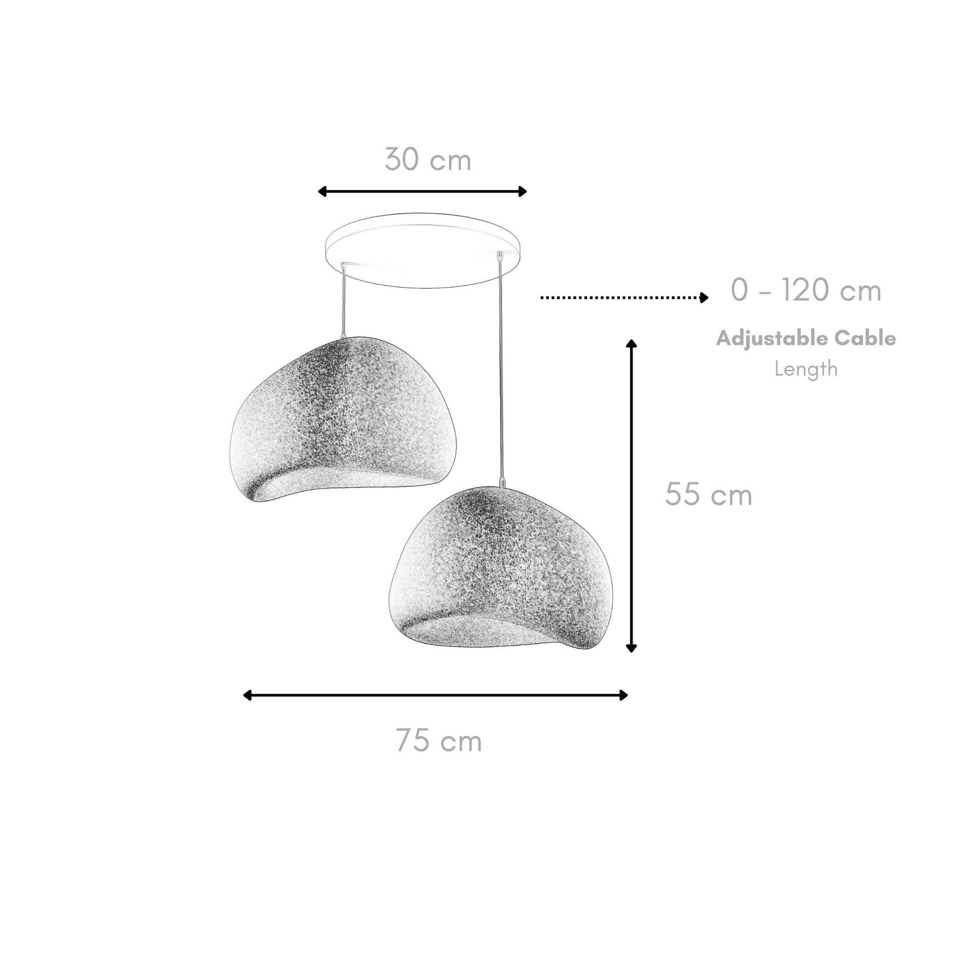 Candeeiro de Teto – 42 x 38 x 28 cm – Cinza Concreto – Composto Polimérico