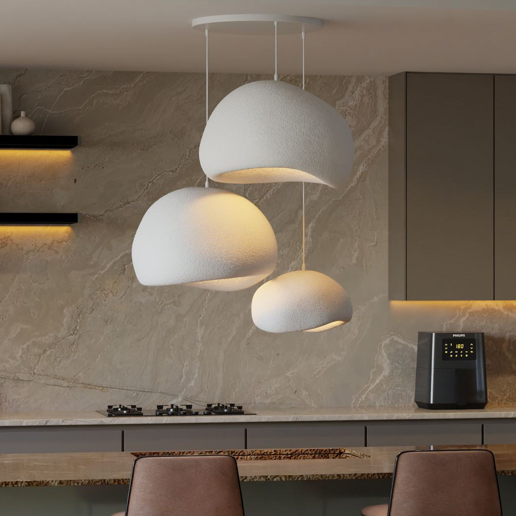 Candeeiro de Teto – 31-120 cm – Branco – Composto Polimérico