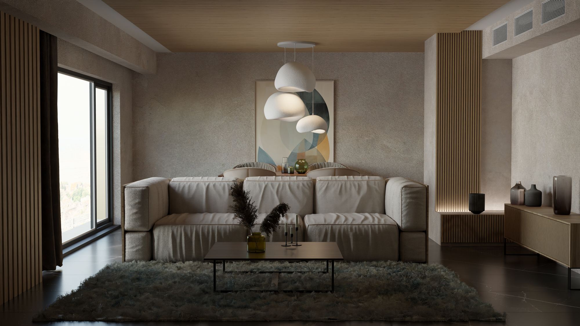 Candeeiro de Teto – 31-120 cm – Branco – Composto Polimérico