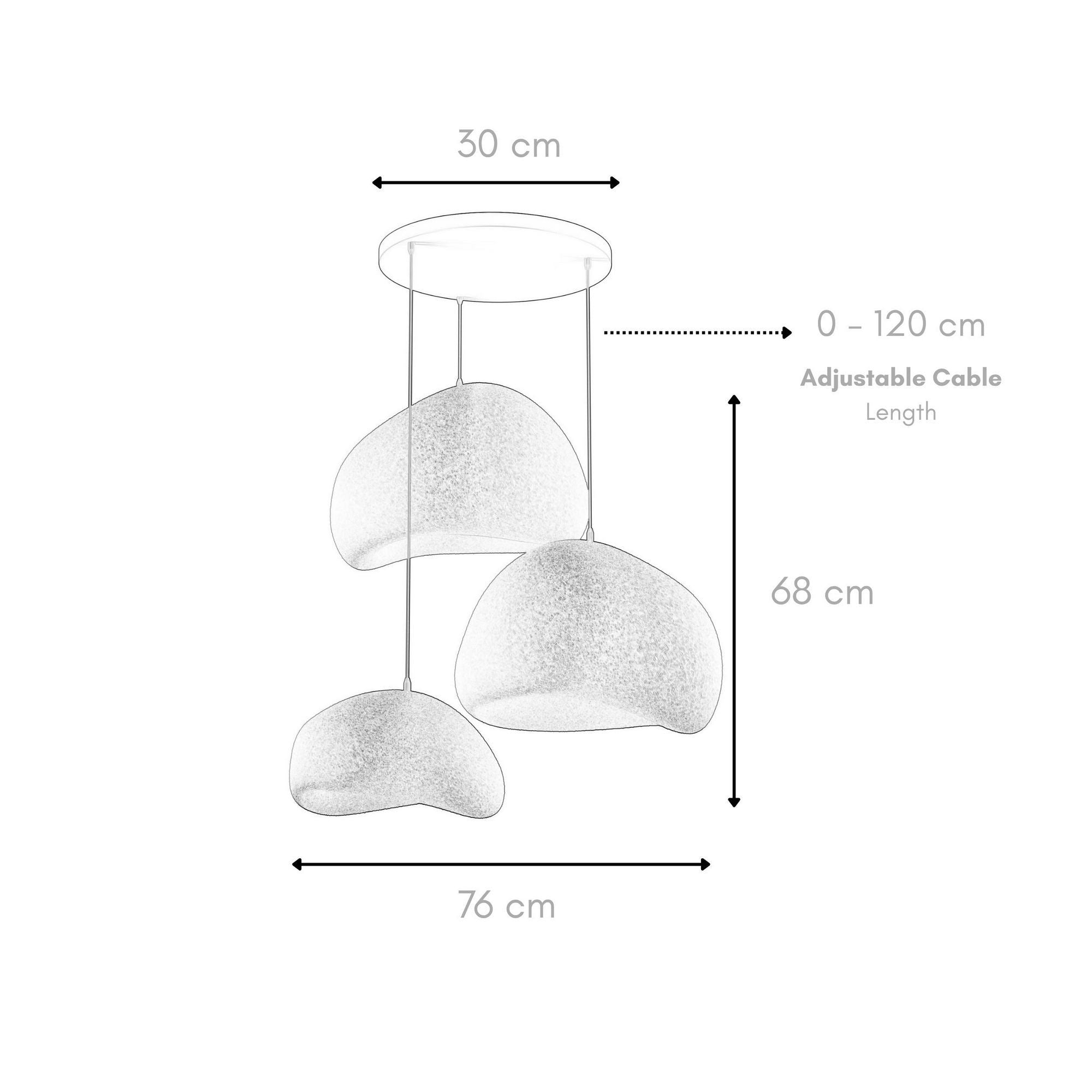 Candeeiro de Teto – 34 x 28 x 19 cm, 42 x 38 x 28 cm – Preto – Composto Polimérico