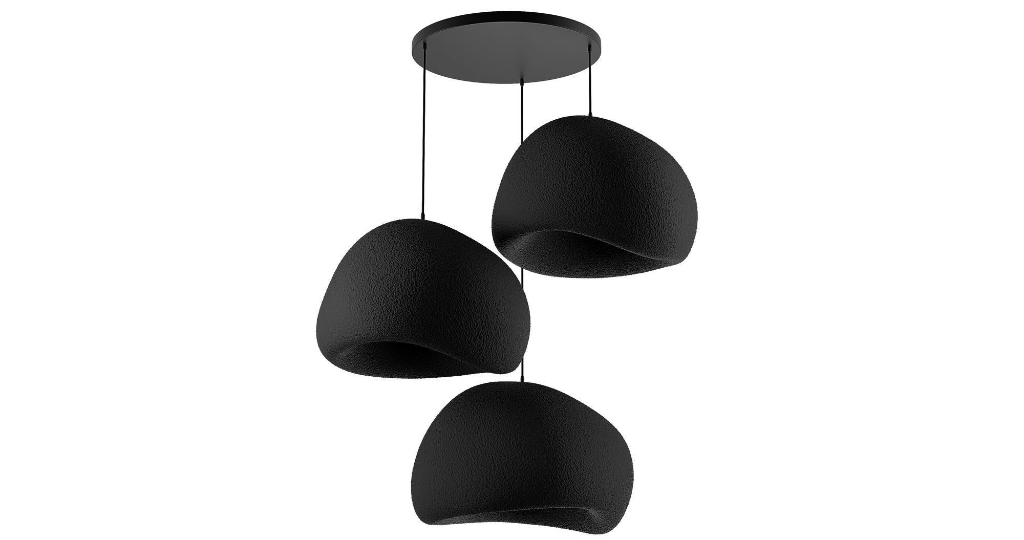 Candeeiro de Teto – 42 x 38 x 28 cm – Preto – Composto Polimérico