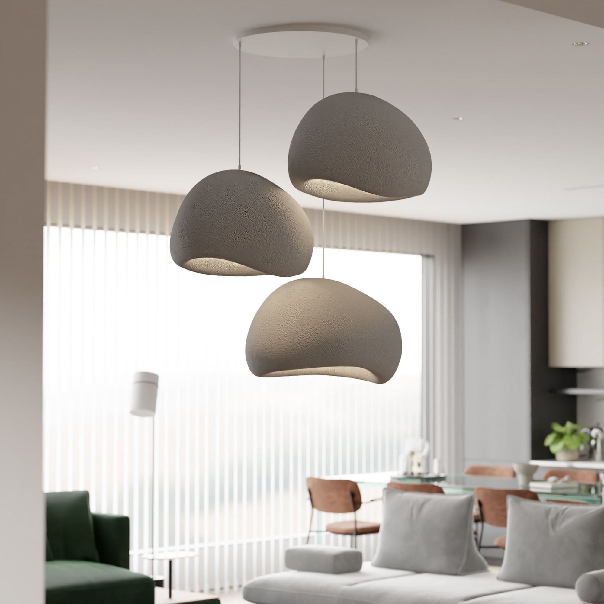 Candeeiro de Teto – 31-120 cm – Cinza Concreto – Composto Polimérico