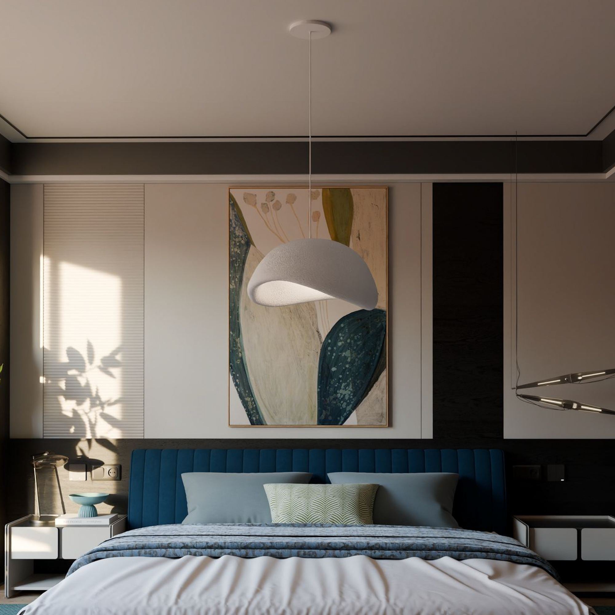 Candeeiro de Teto – 50 x 37 x 28 cm – Branco – Composto Polimérico