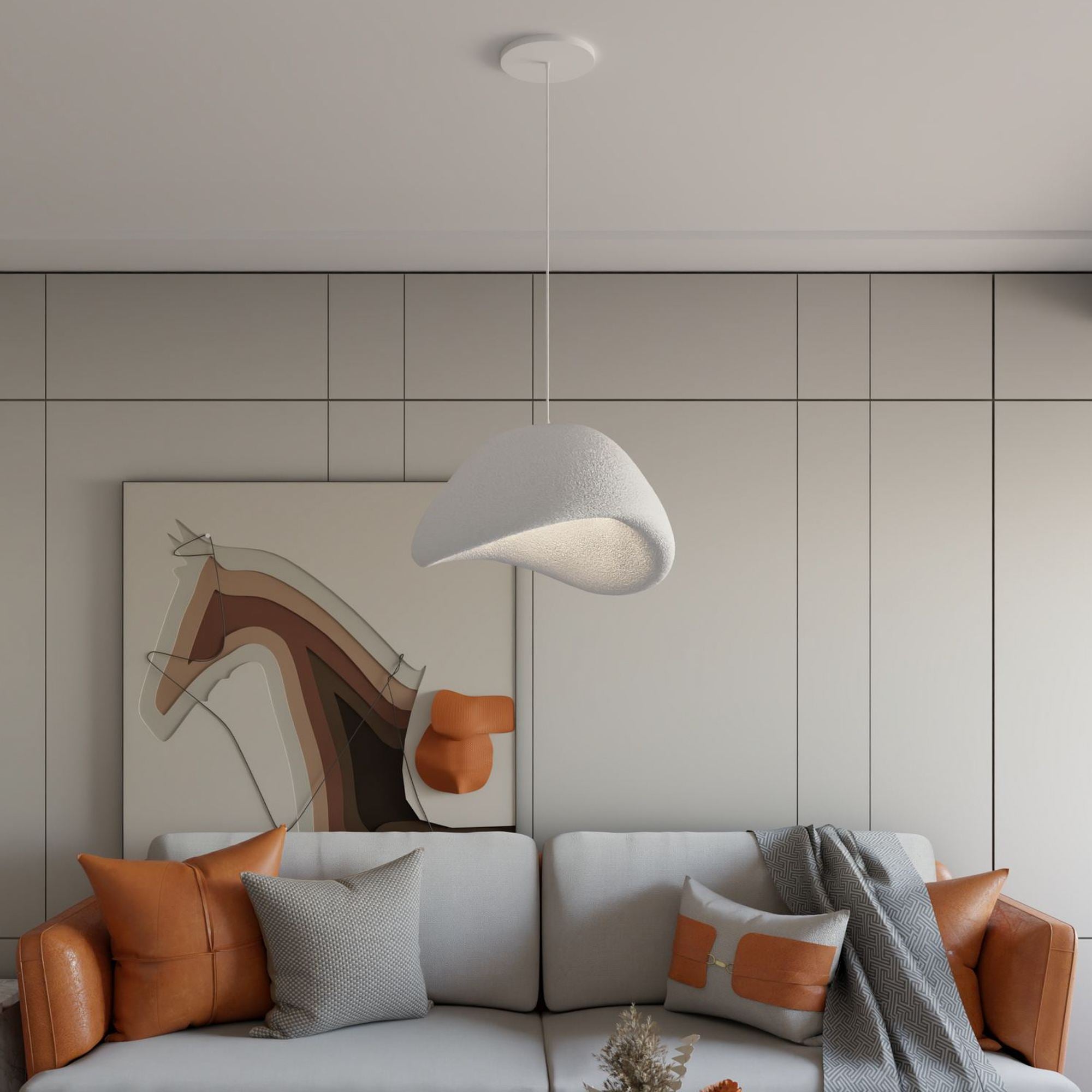 Candeeiro de Teto – 50 x 37 x 28 cm – Branco – Composto Polimérico