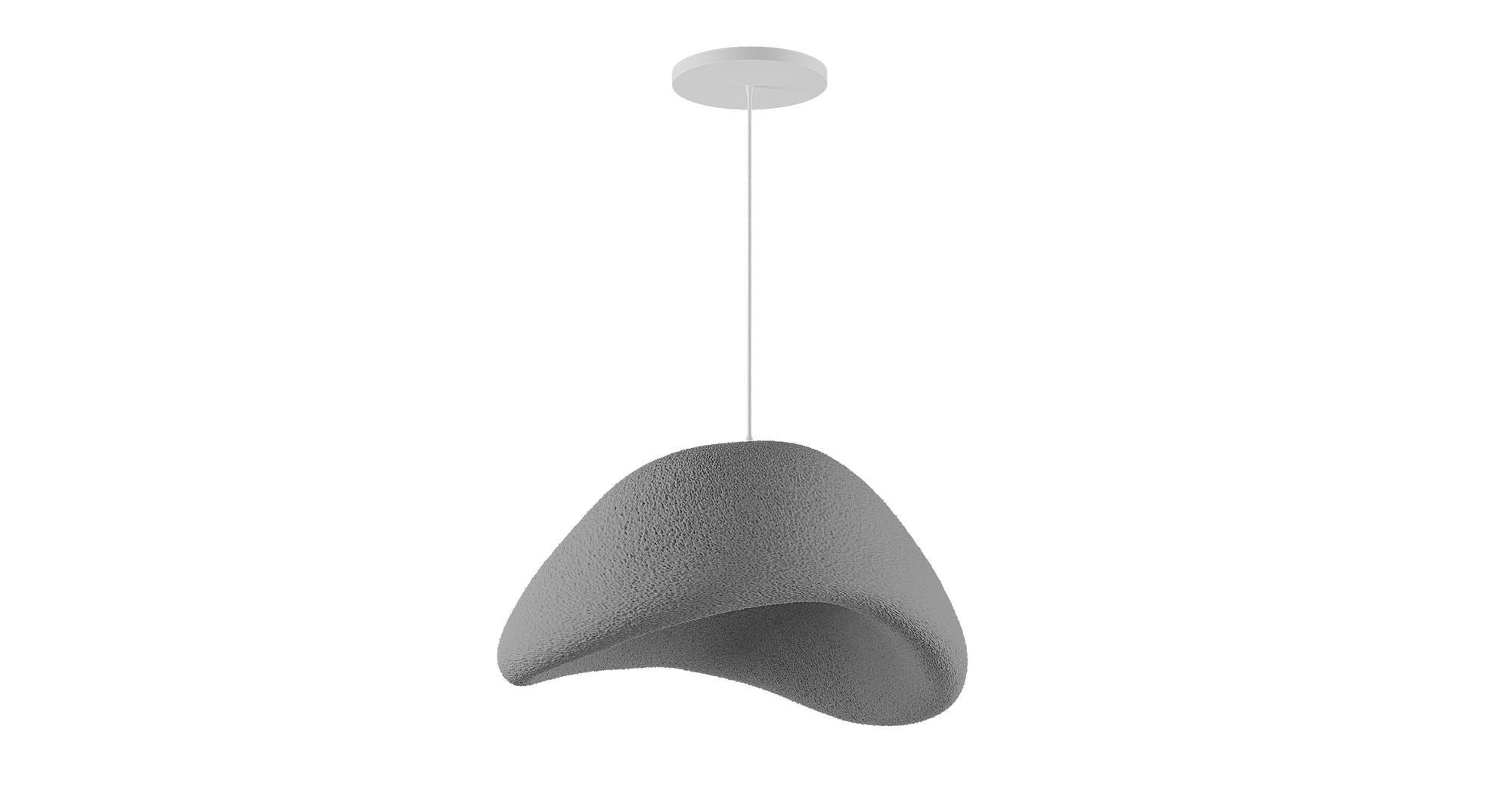 Candeeiro de Teto - 50 x 37 x 28 cm - Cinza Concreto - Composto Polimérico